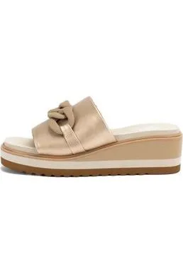 Alora Golden Wedge Sandals