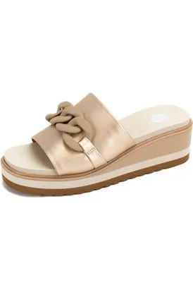 Alora Golden Wedge Sandals