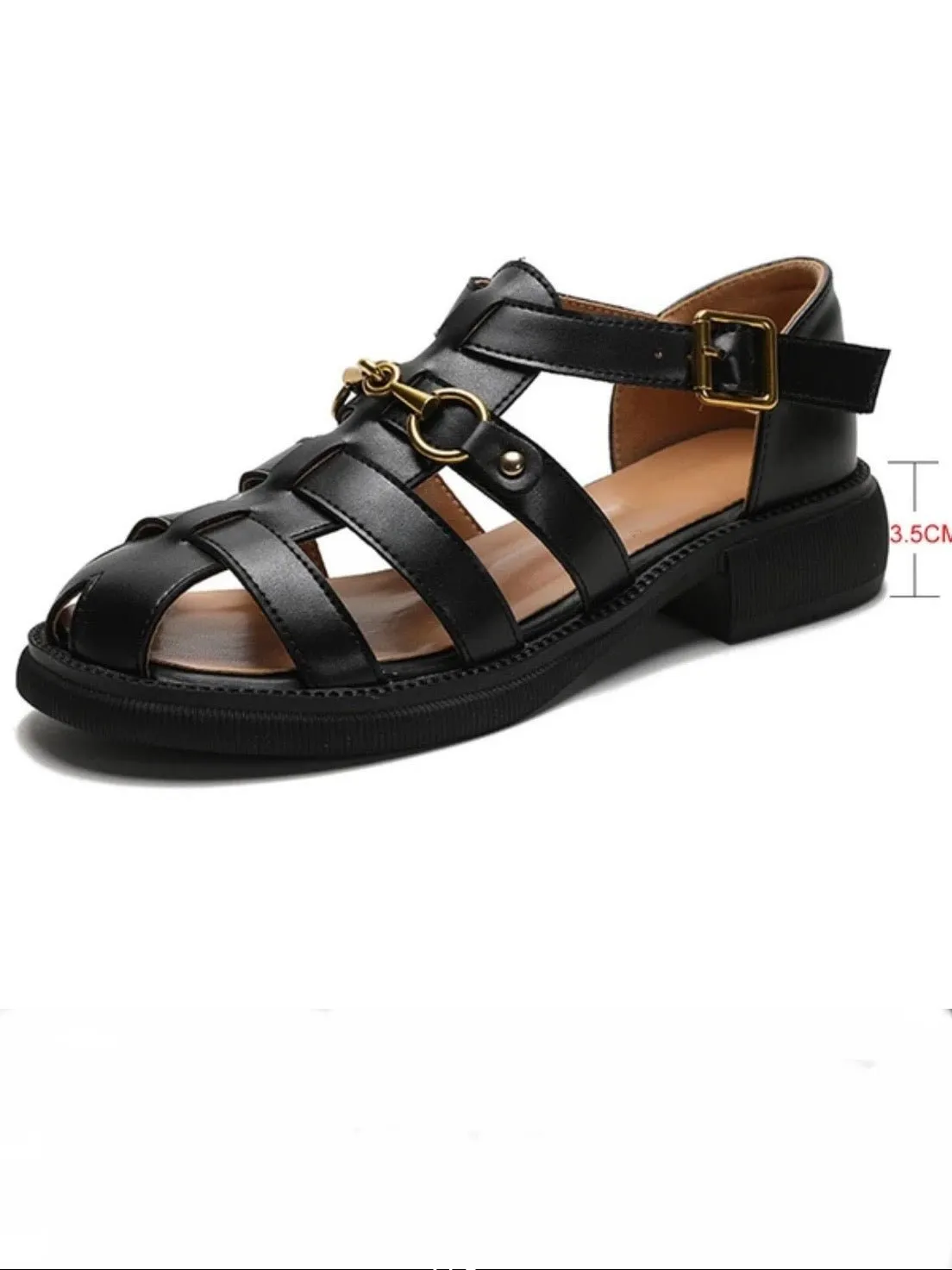 Black Roman sandals