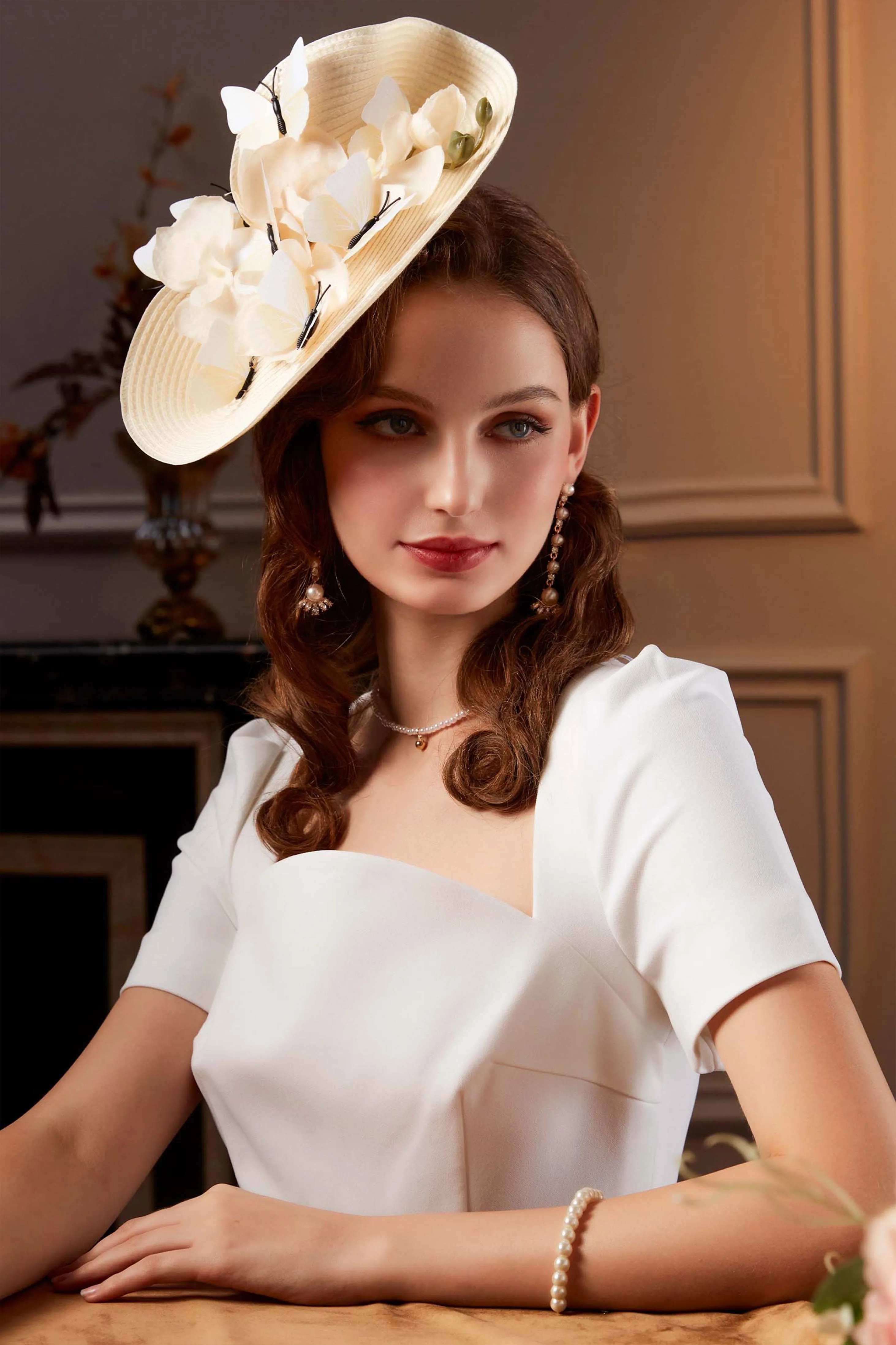 Butterfly Derby Wide Brim Fascinator