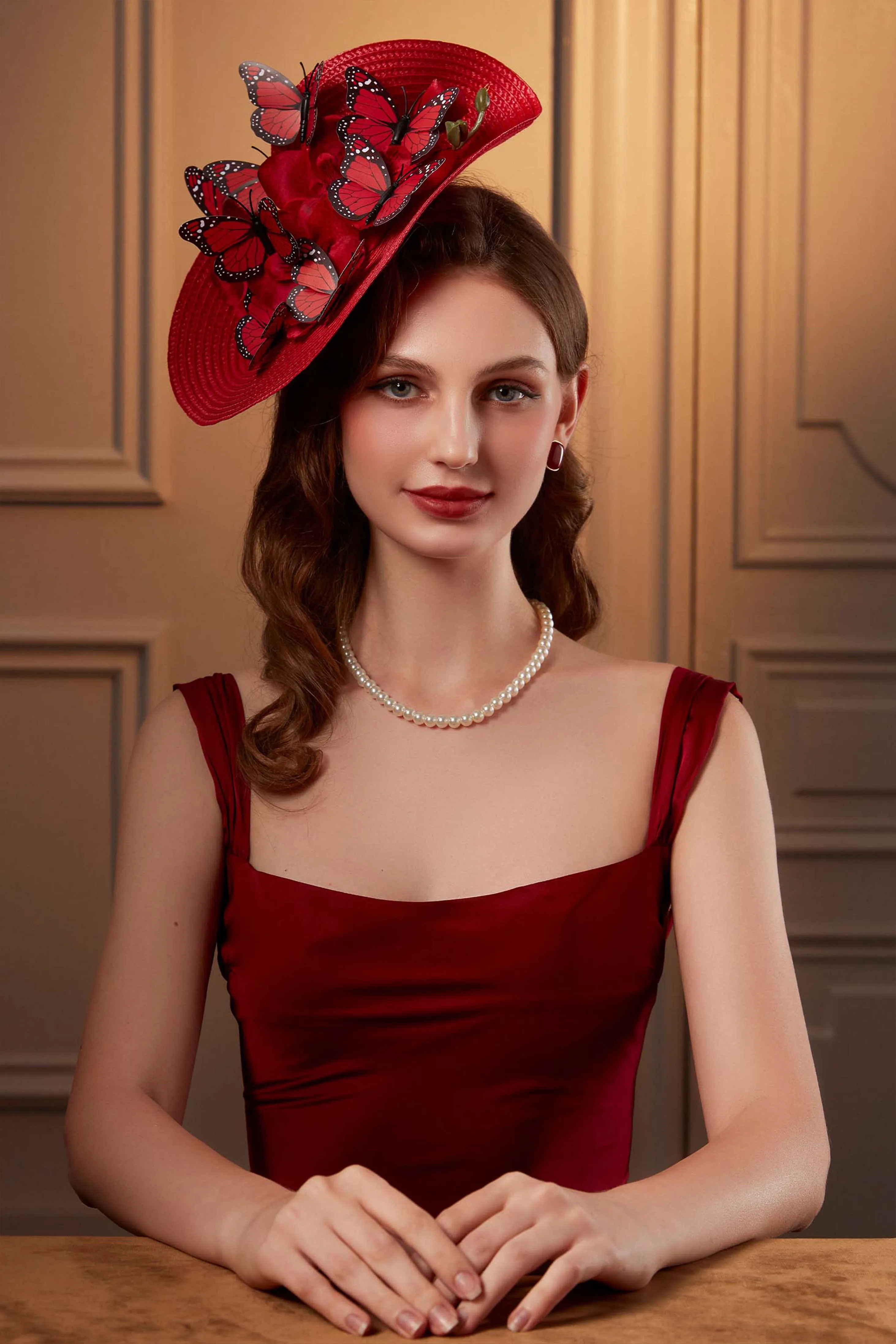 Butterfly Derby Wide Brim Fascinator