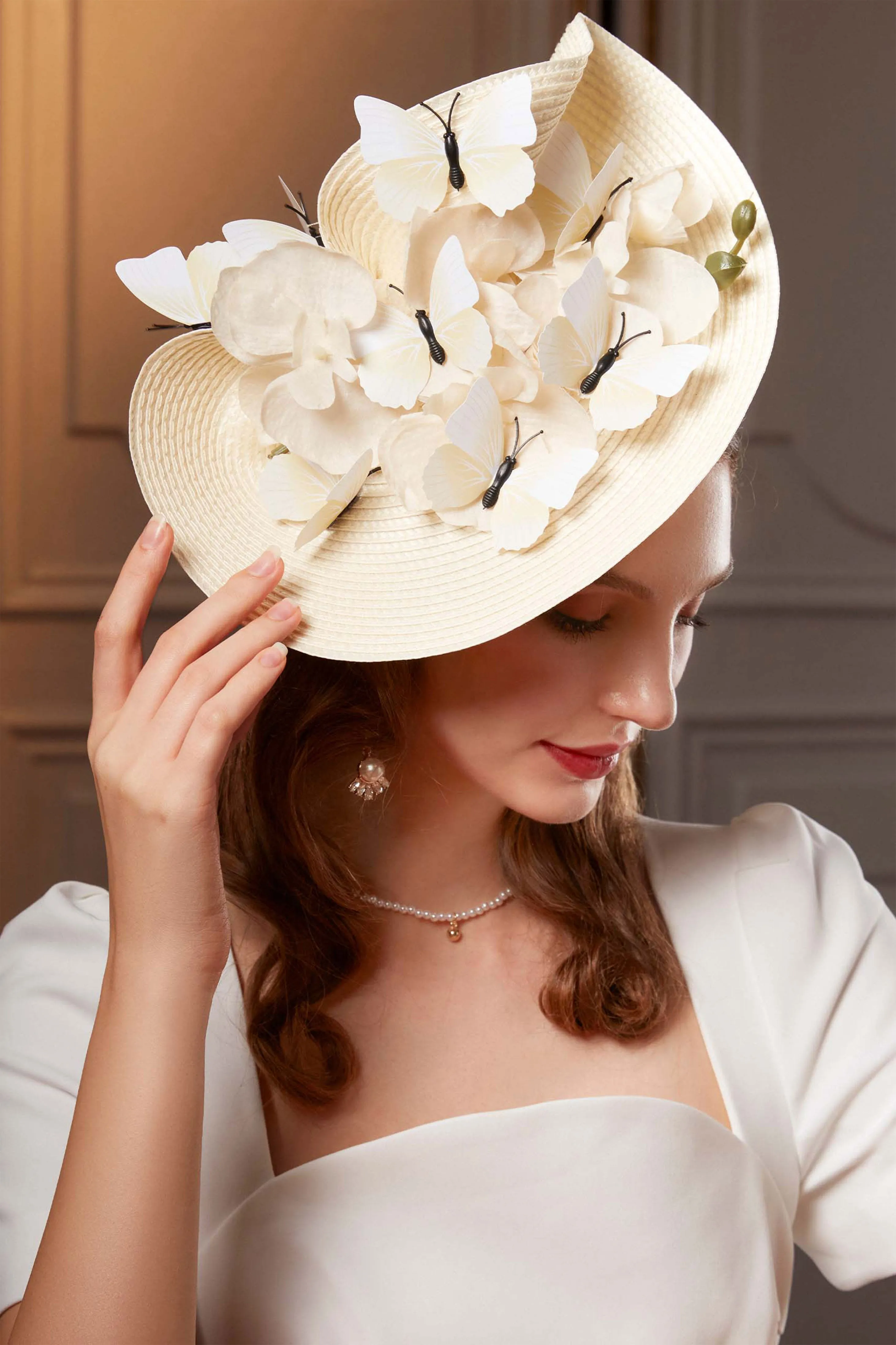 Butterfly Derby Wide Brim Fascinator
