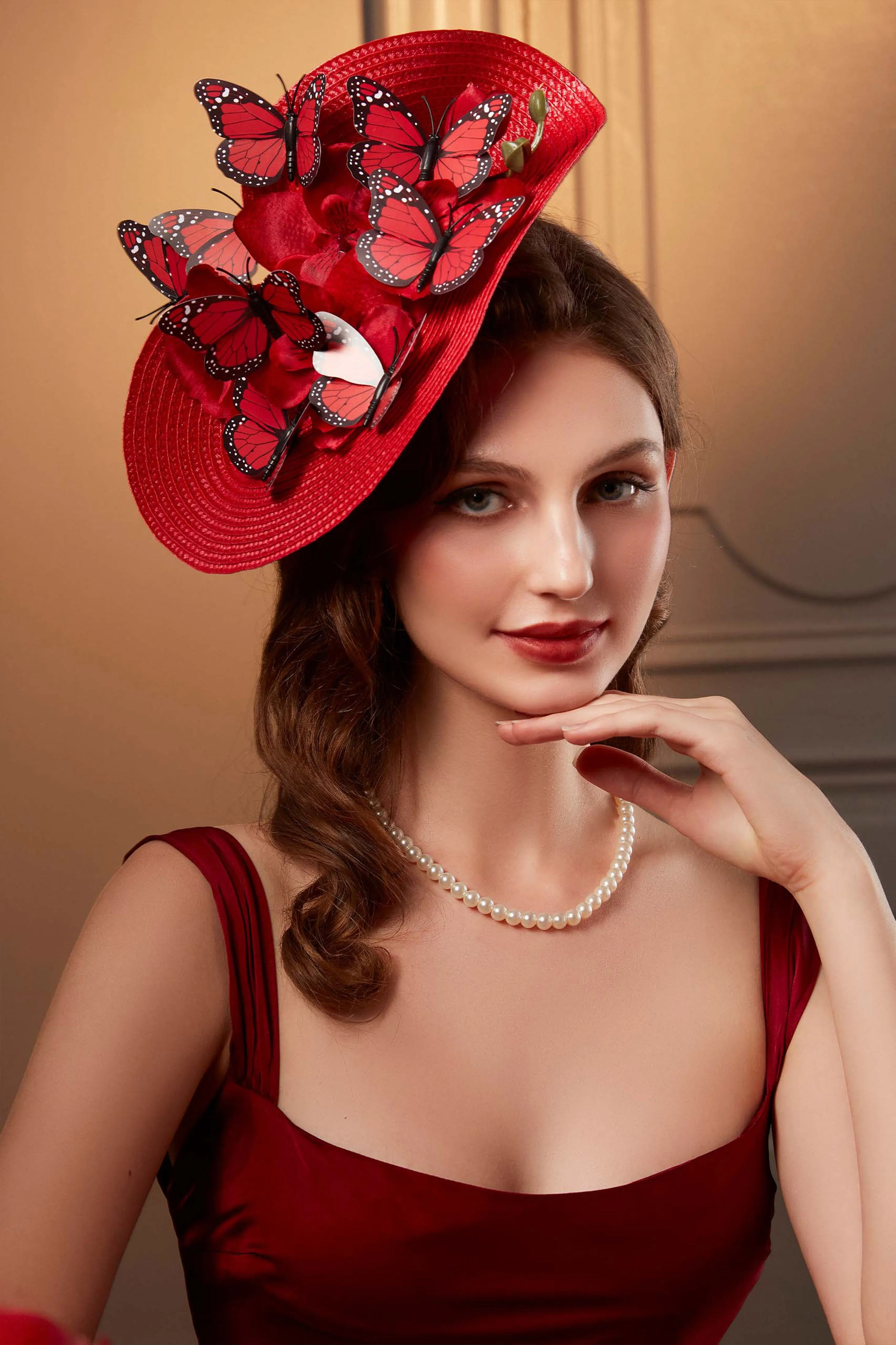 Butterfly Derby Wide Brim Fascinator