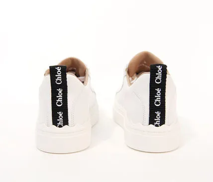CHLOÉ LAUREN LOW-TOP CALFSKIN LEATHER SNEAKERS