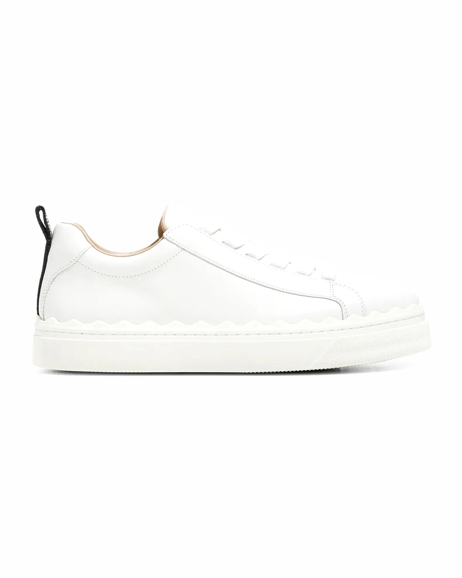 CHLOÉ LAUREN LOW-TOP CALFSKIN LEATHER SNEAKERS