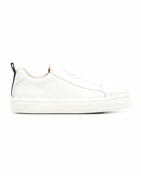 CHLOÉ LAUREN LOW-TOP CALFSKIN LEATHER SNEAKERS