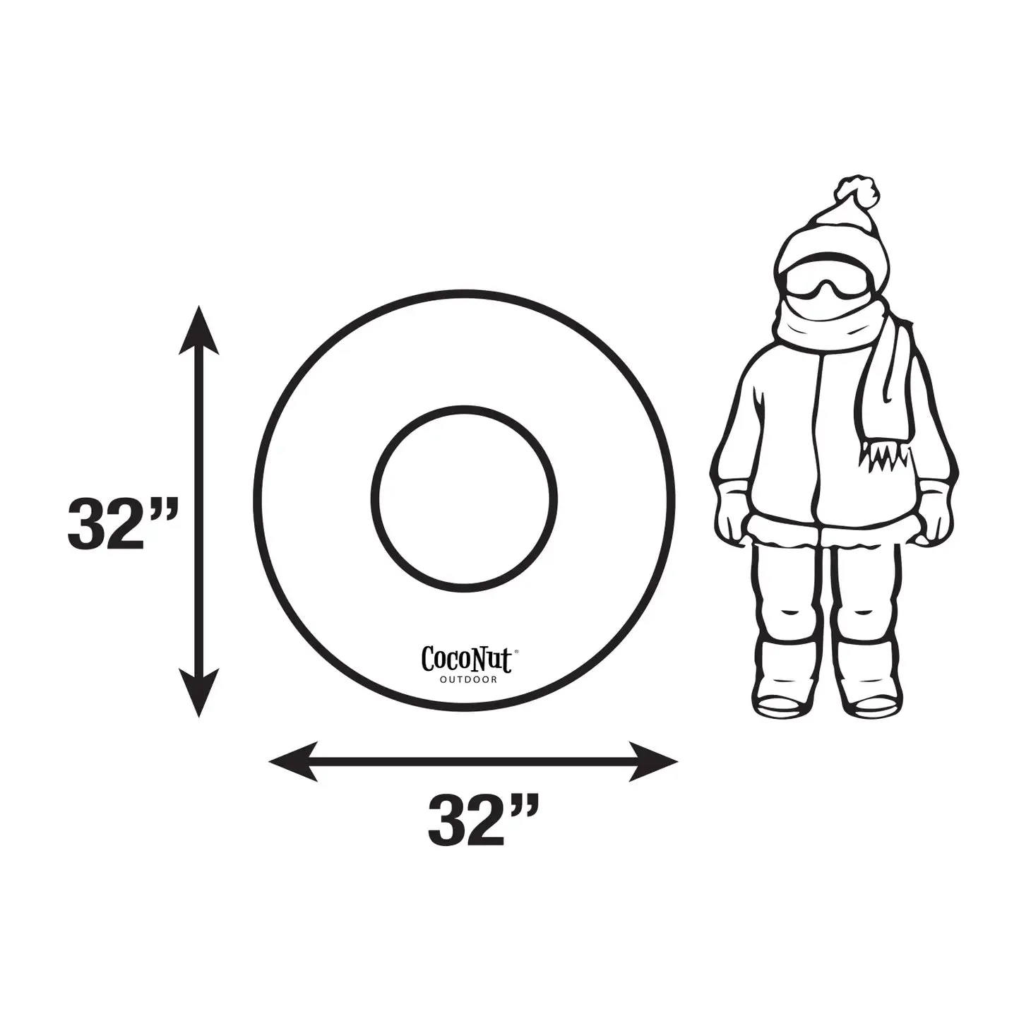 Coconut Outdoor 32" Junior Snow Tube - Snow Day Bear & Penguin