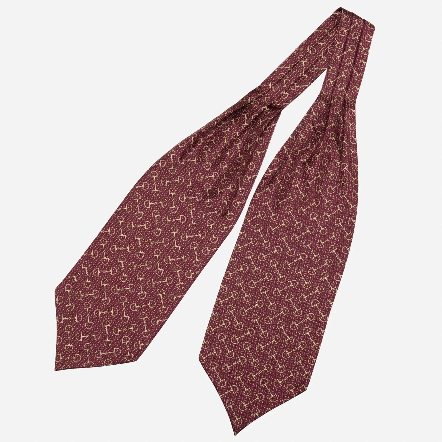 Derby - Silk Ascot Cravat Tie - Burgundy