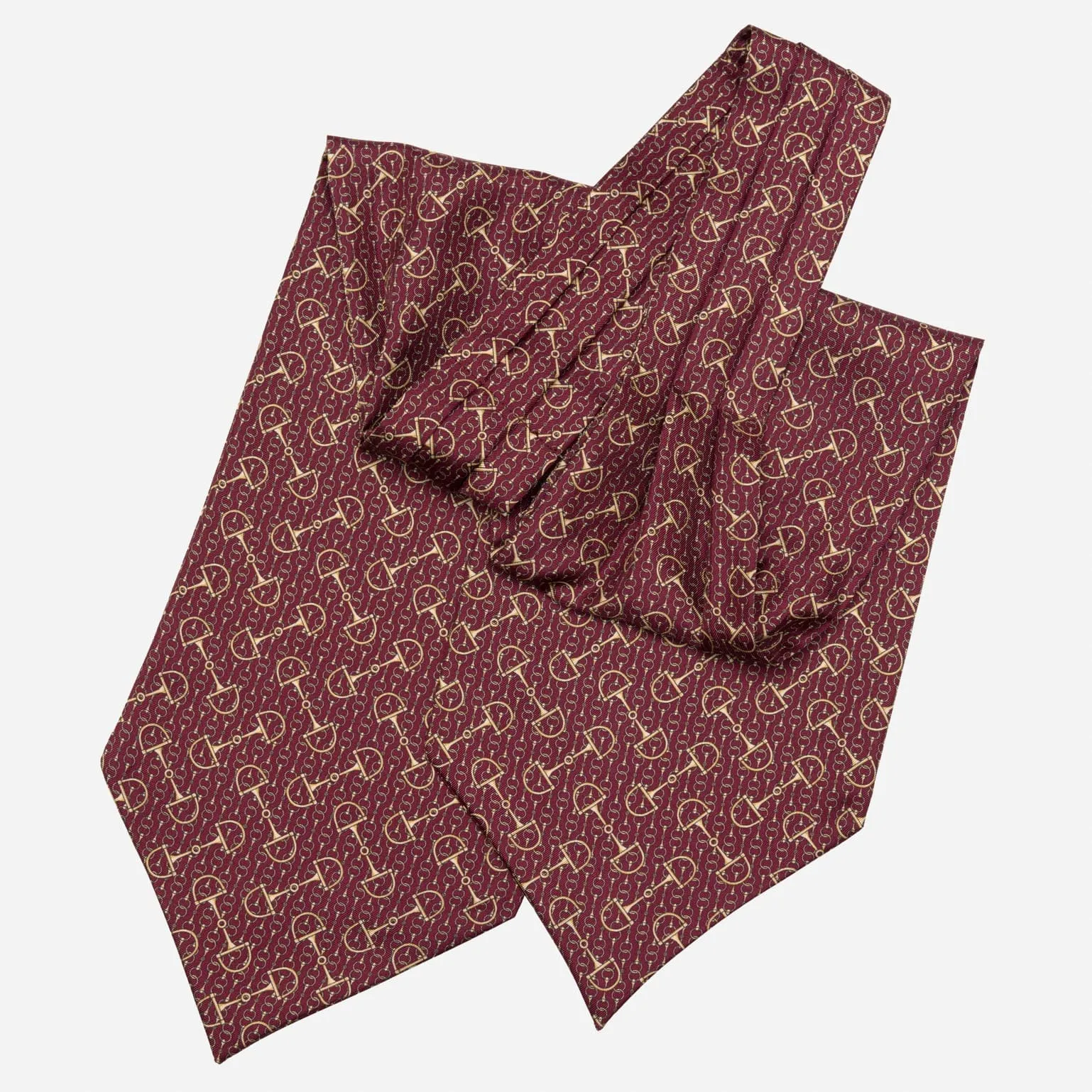 Derby - Silk Ascot Cravat Tie - Burgundy