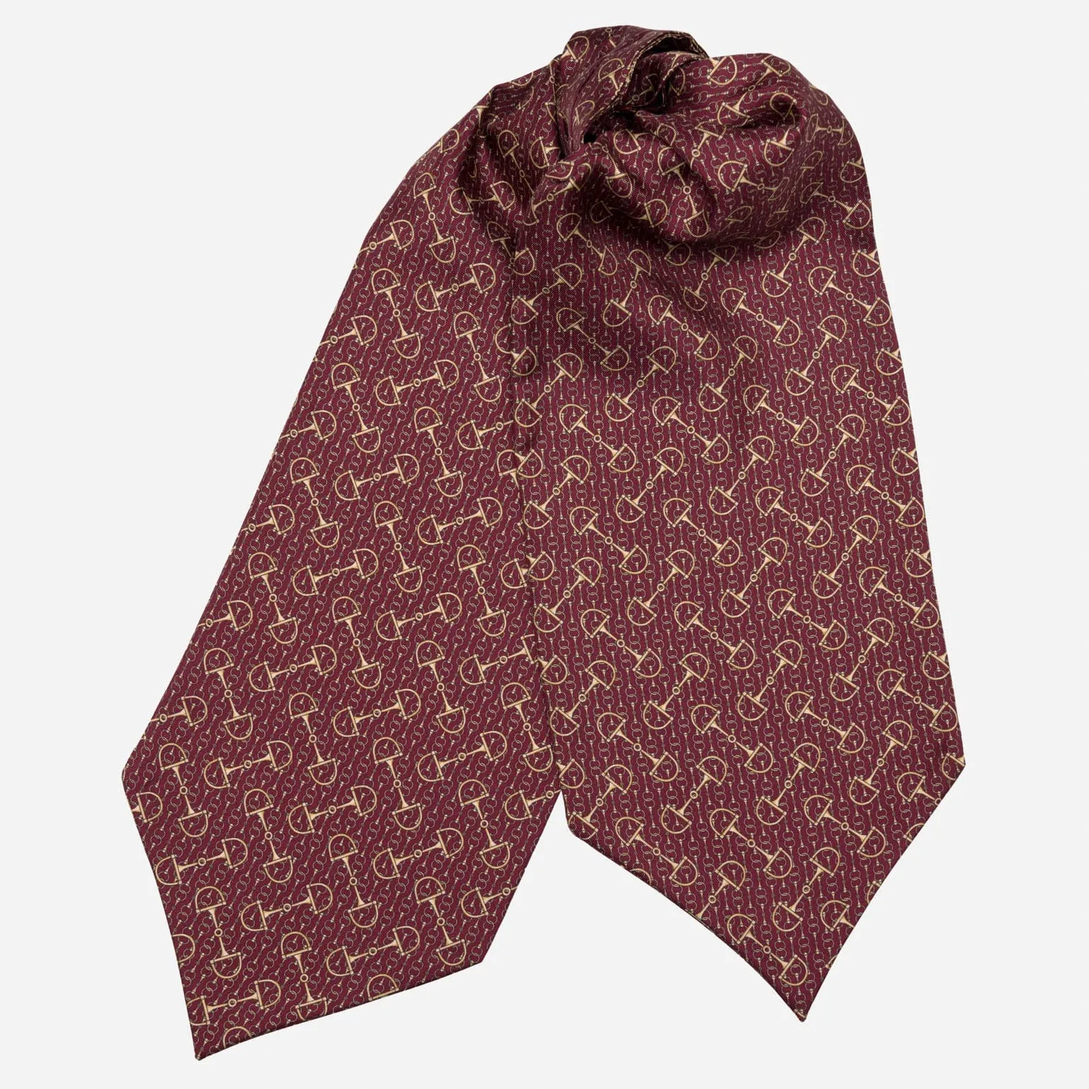 Derby - Silk Ascot Cravat Tie - Burgundy