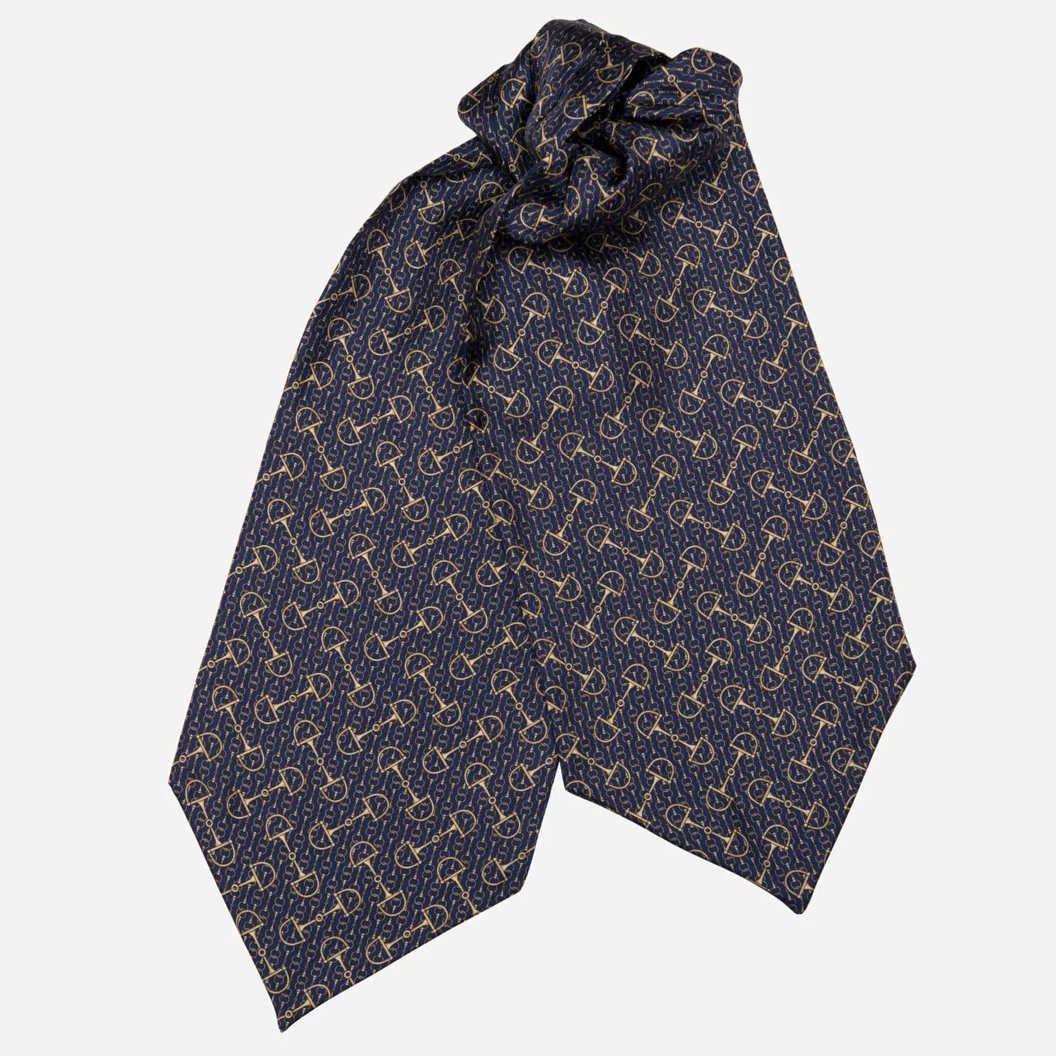 Derby - Silk Ascot Cravat Tie - Navy Blue