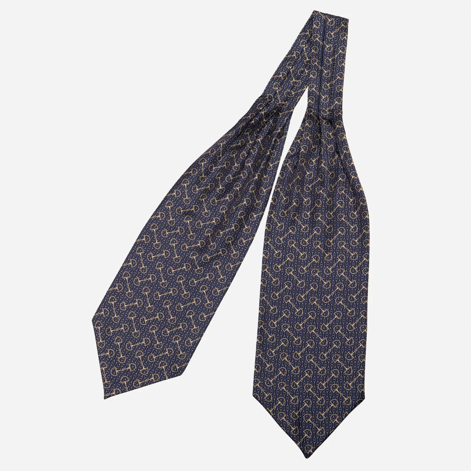 Derby - Silk Ascot Cravat Tie - Navy Blue