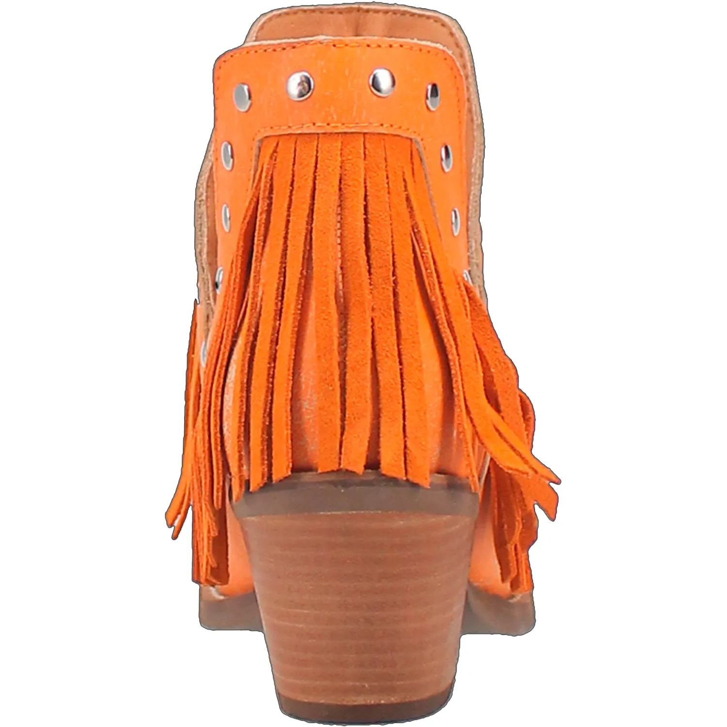 Dingo Womens Fine N Dandy Bootie Orange Leather Fashion Boots