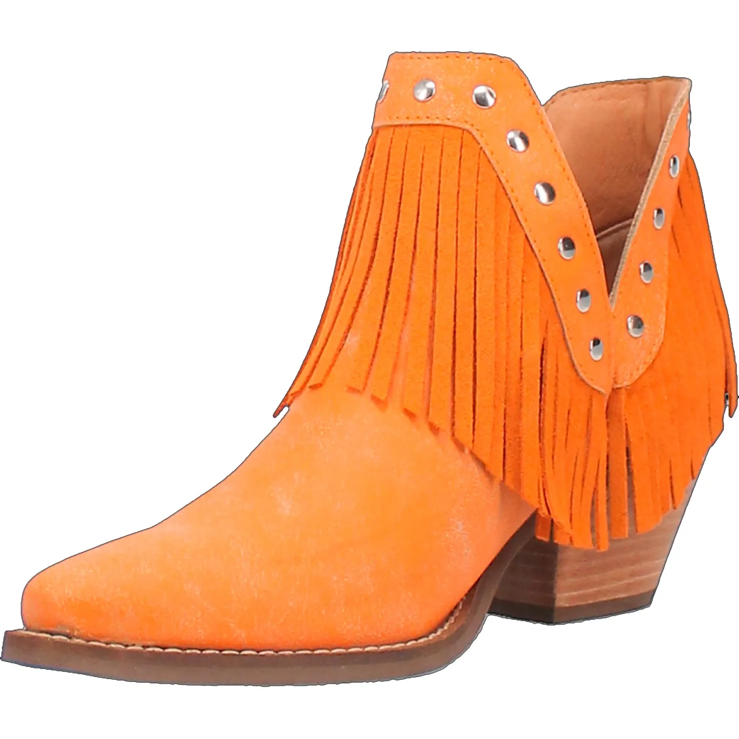 Dingo Womens Fine N Dandy Bootie Orange Leather Fashion Boots