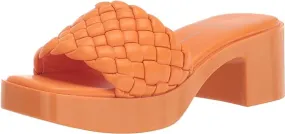 Dolce Vita Goldy Apricot Stella Slip On Woven Open Squared Toe Heeled Sandals