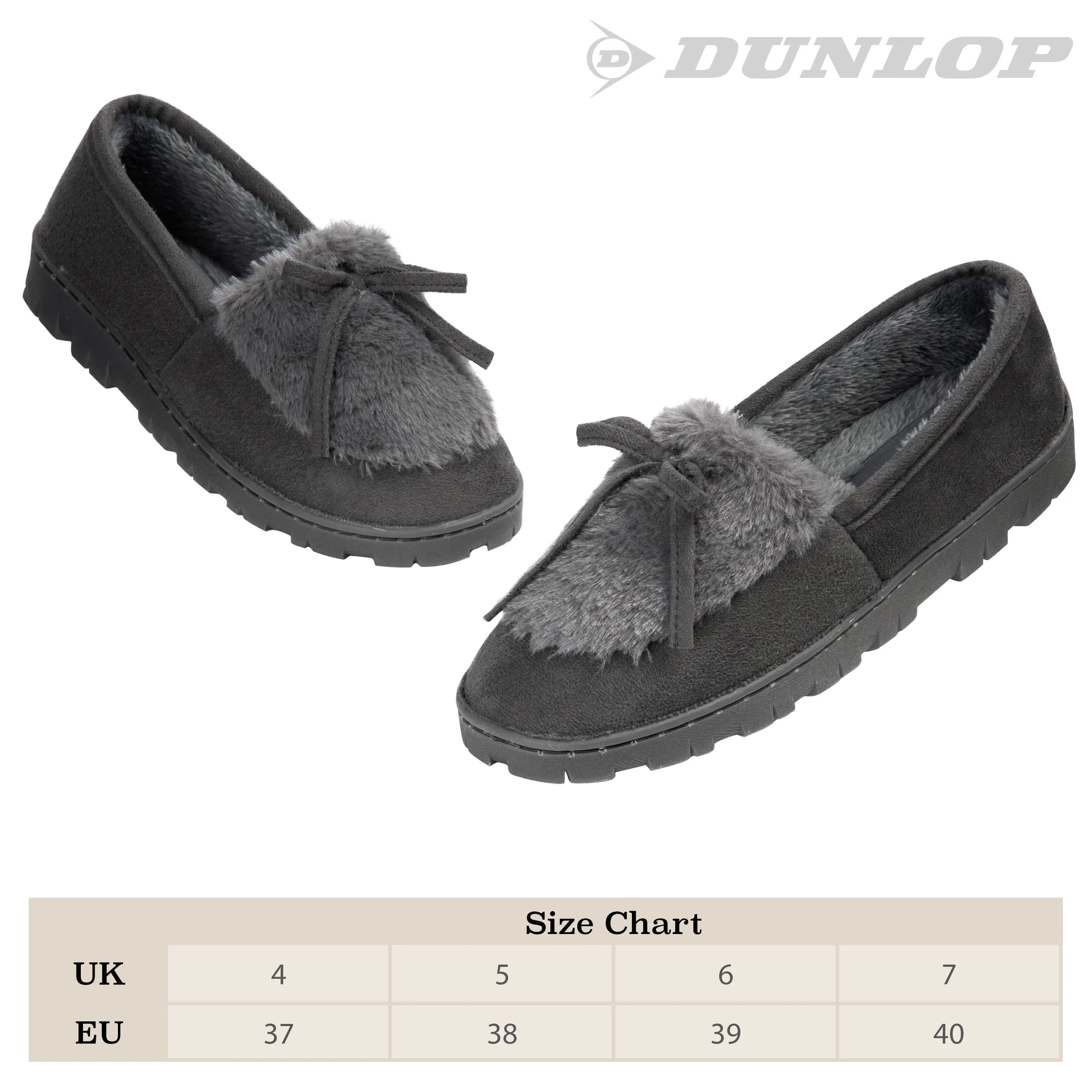 DUNLOP Slippers Women - Fluffy Indoor House Shoes
