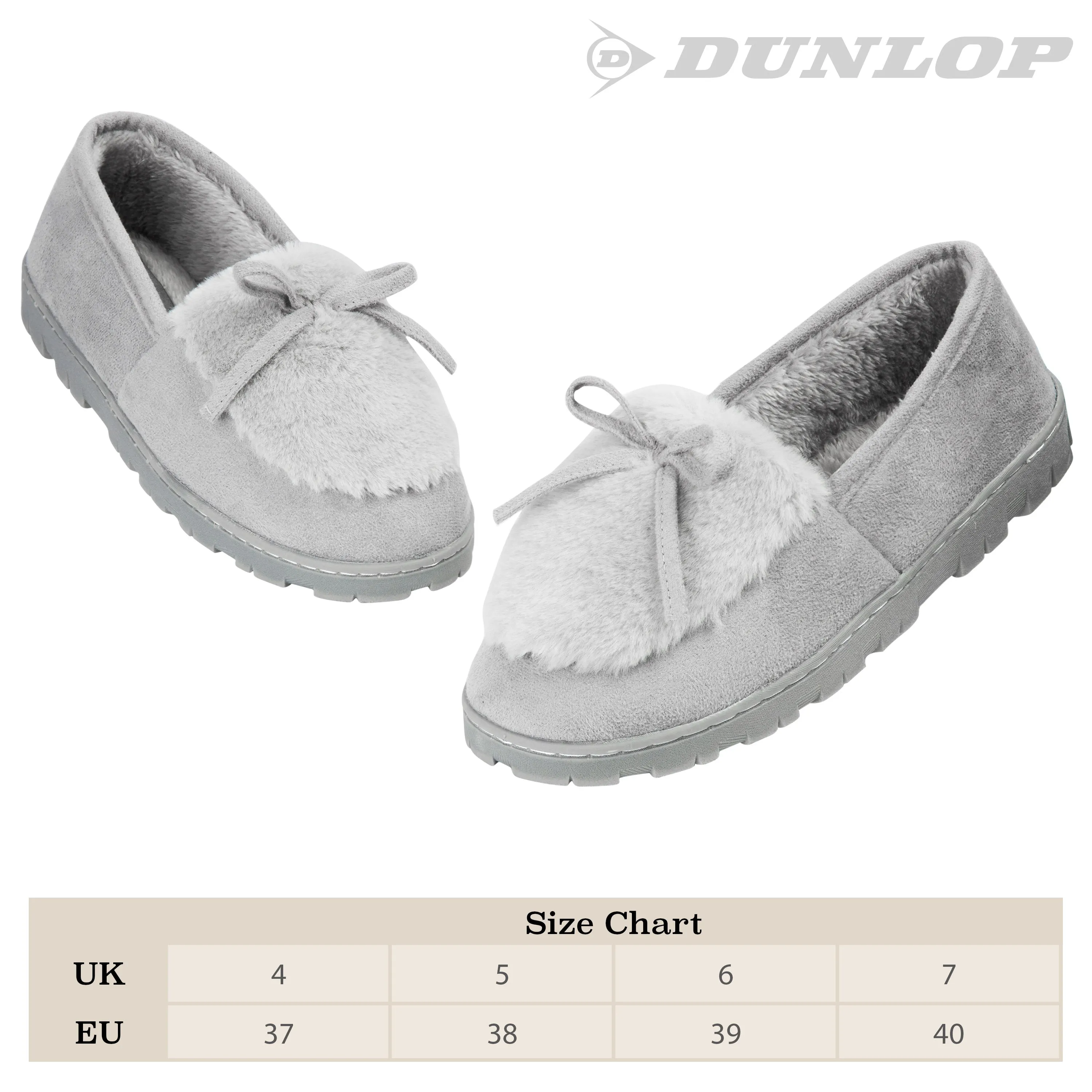 DUNLOP Slippers Women - Fluffy Indoor House Shoes