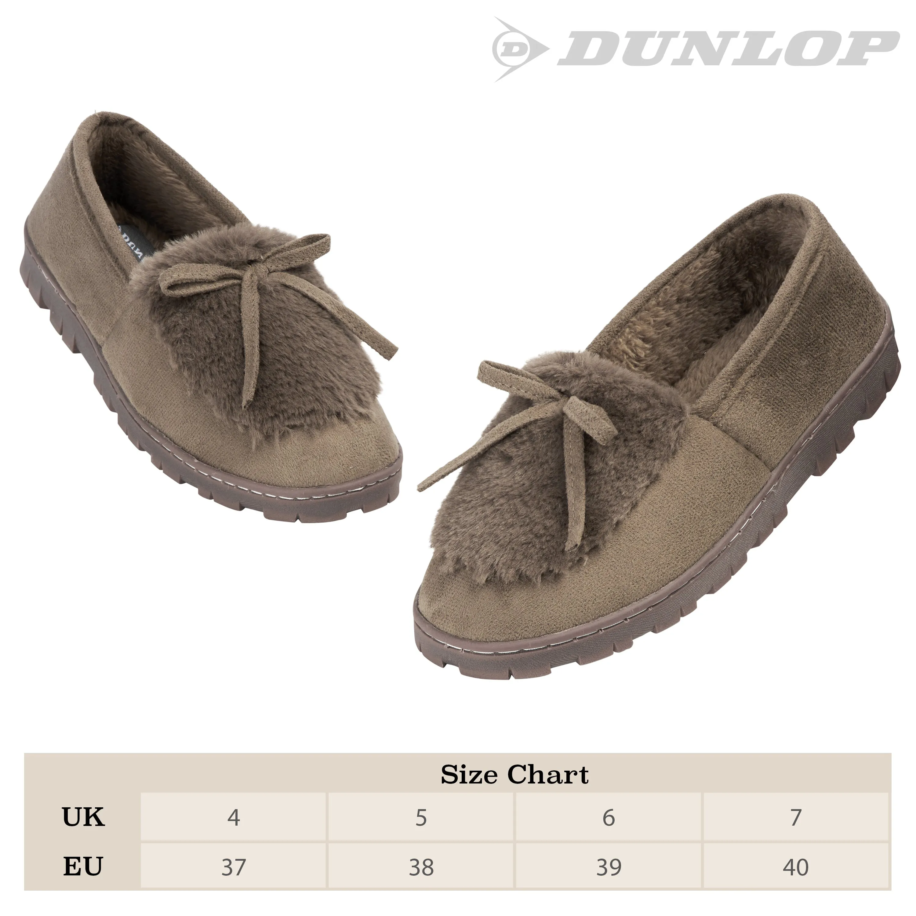 DUNLOP Slippers Women - Fluffy Indoor House Shoes