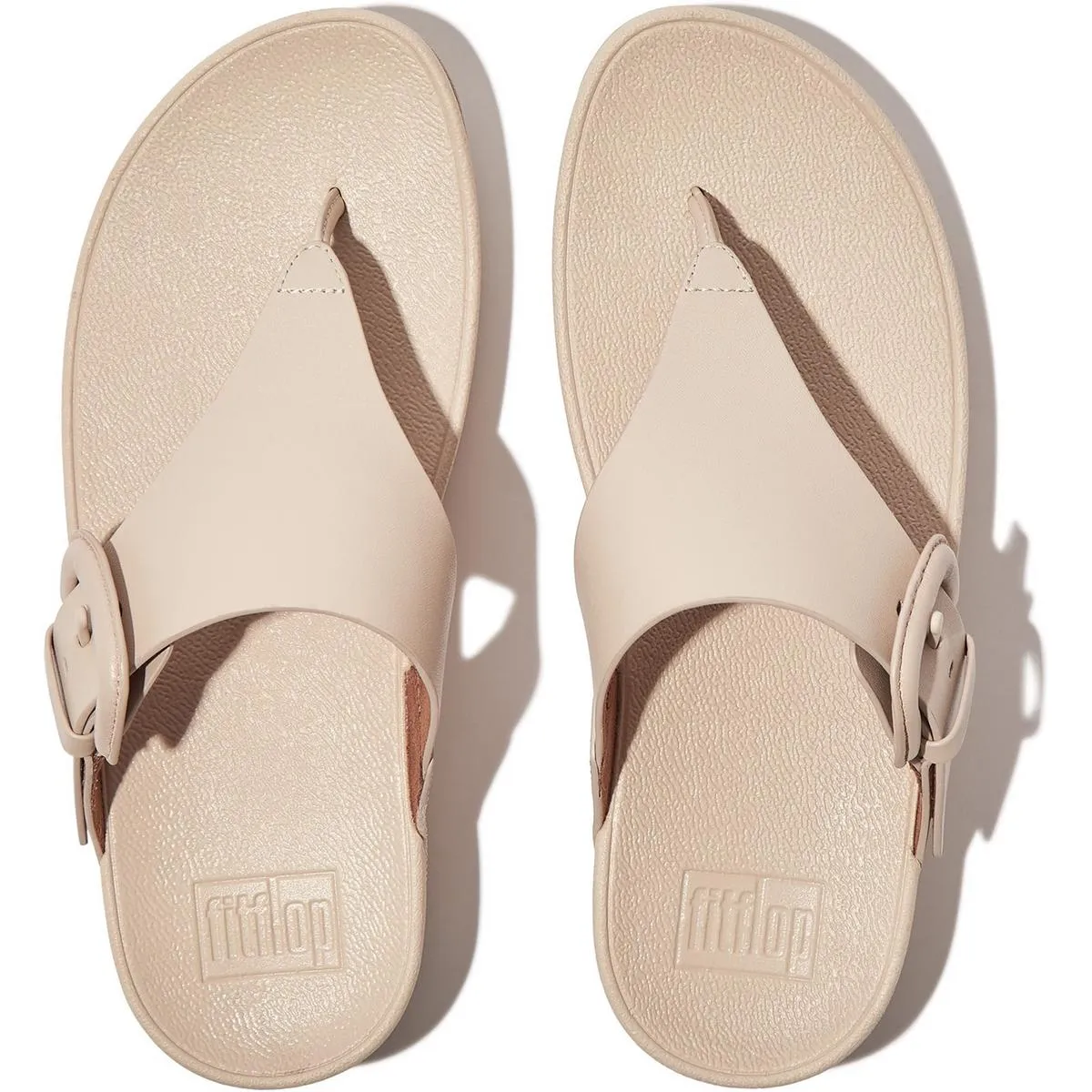 Fitflop Lulu Buckle Toe Post Sandals Stone Beige