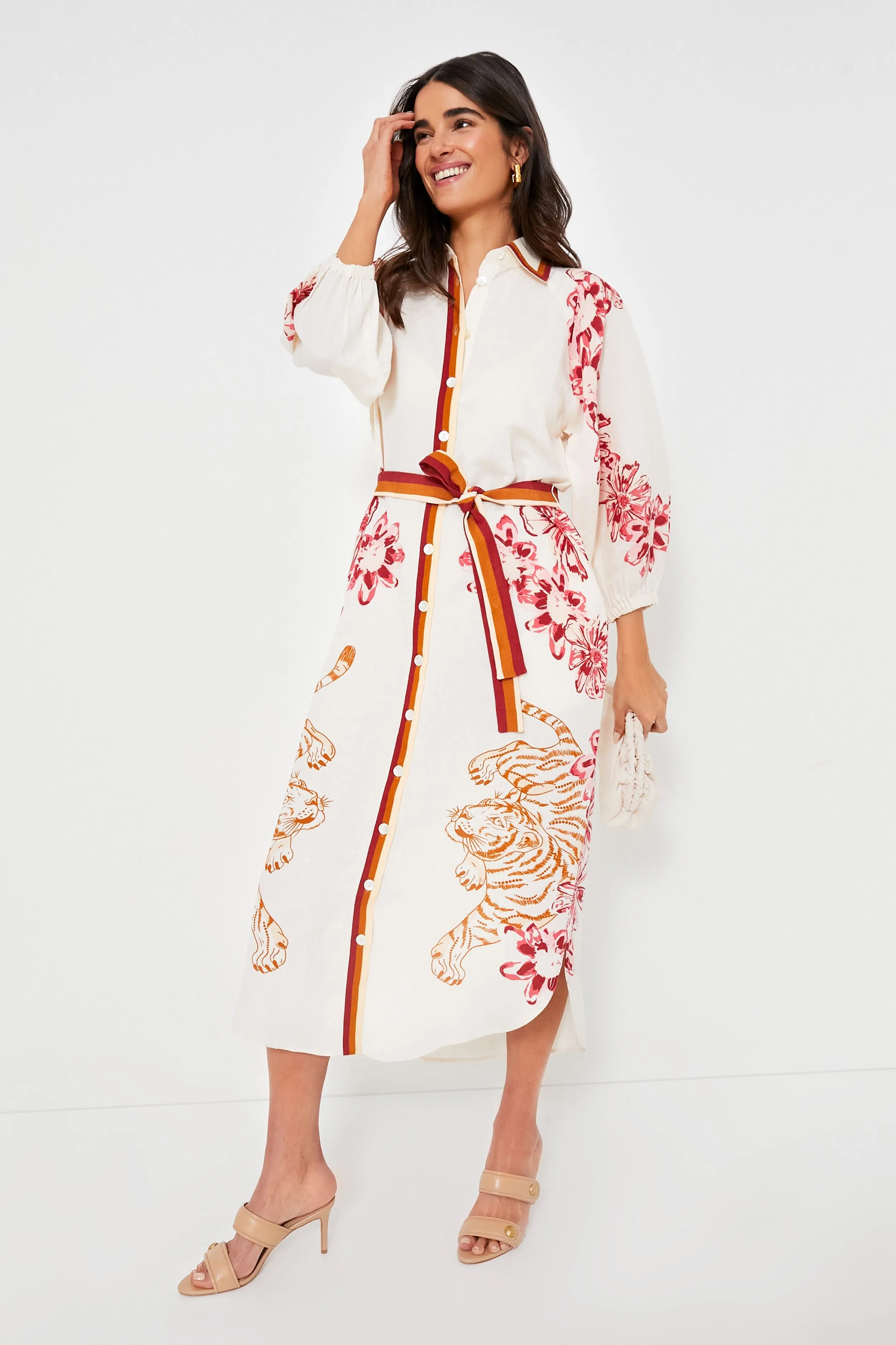 Flower Tiger Nude Tunic