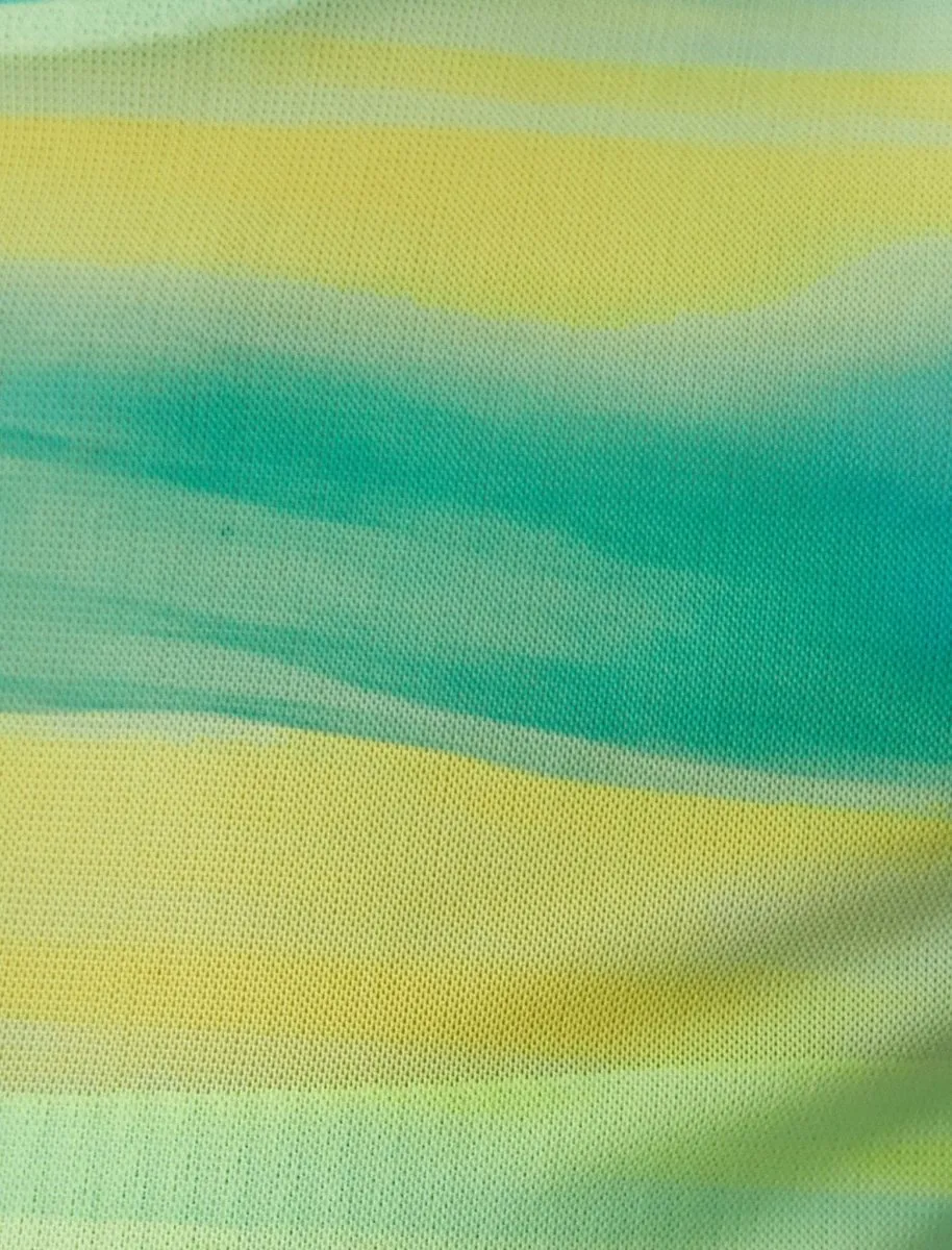 Graphic Printed Mesh T-shirt in Green