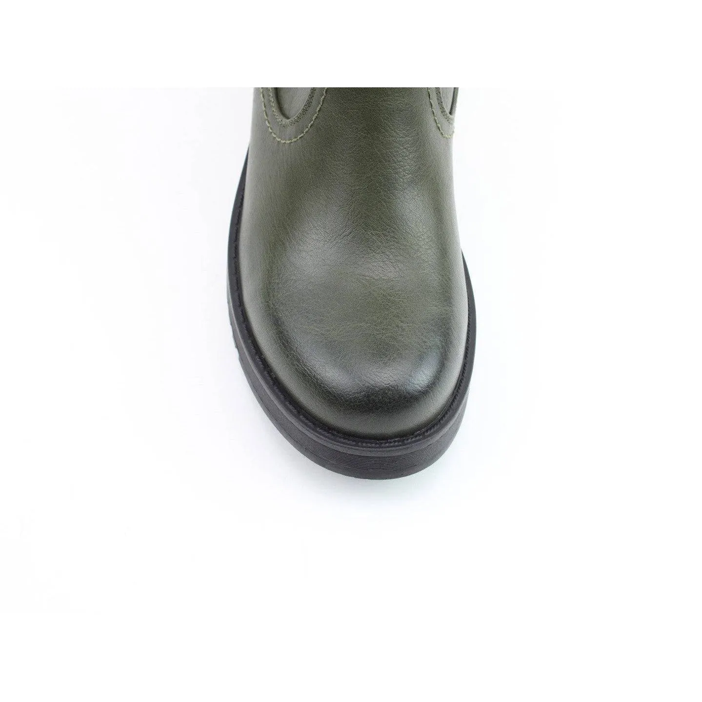 Heavenly Feet Luna Ladies Khaki Vegan Side Zip Knee High Boots