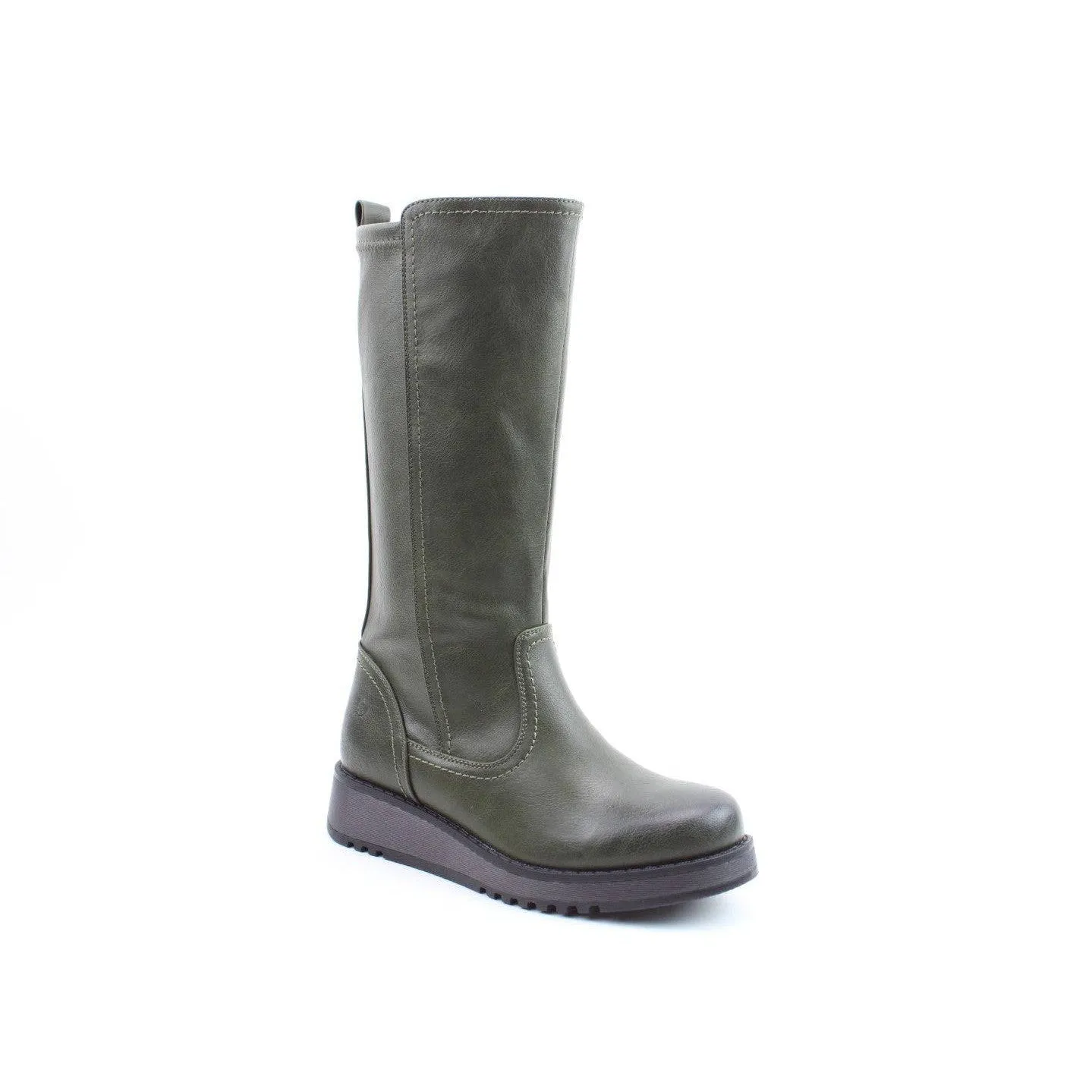 Heavenly Feet Luna Ladies Khaki Vegan Side Zip Knee High Boots