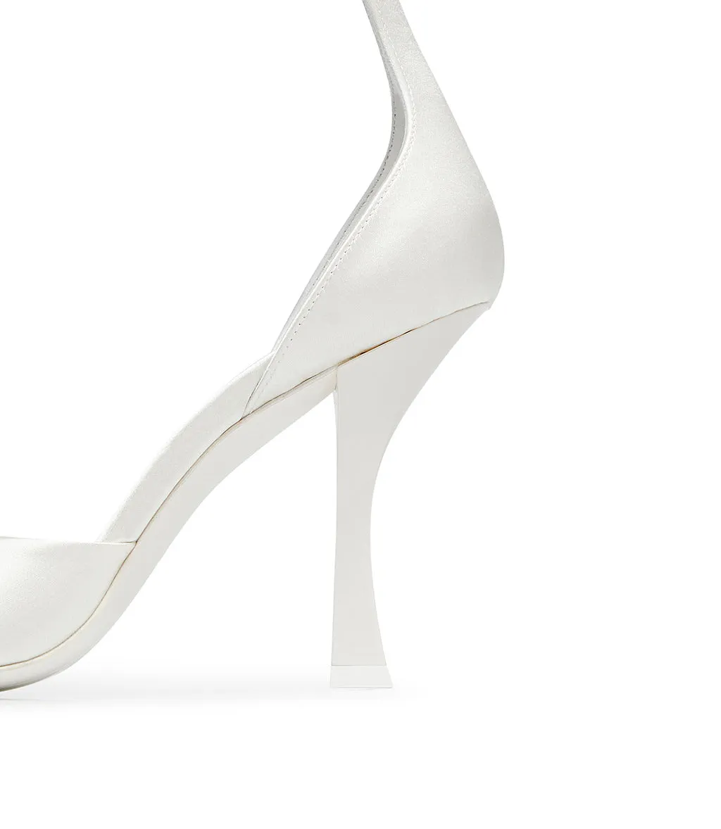 Ivory white satin sandals