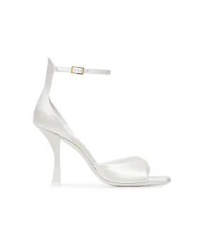 Ivory white satin sandals