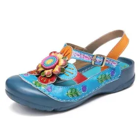 Leather Slingback Sandals Mules