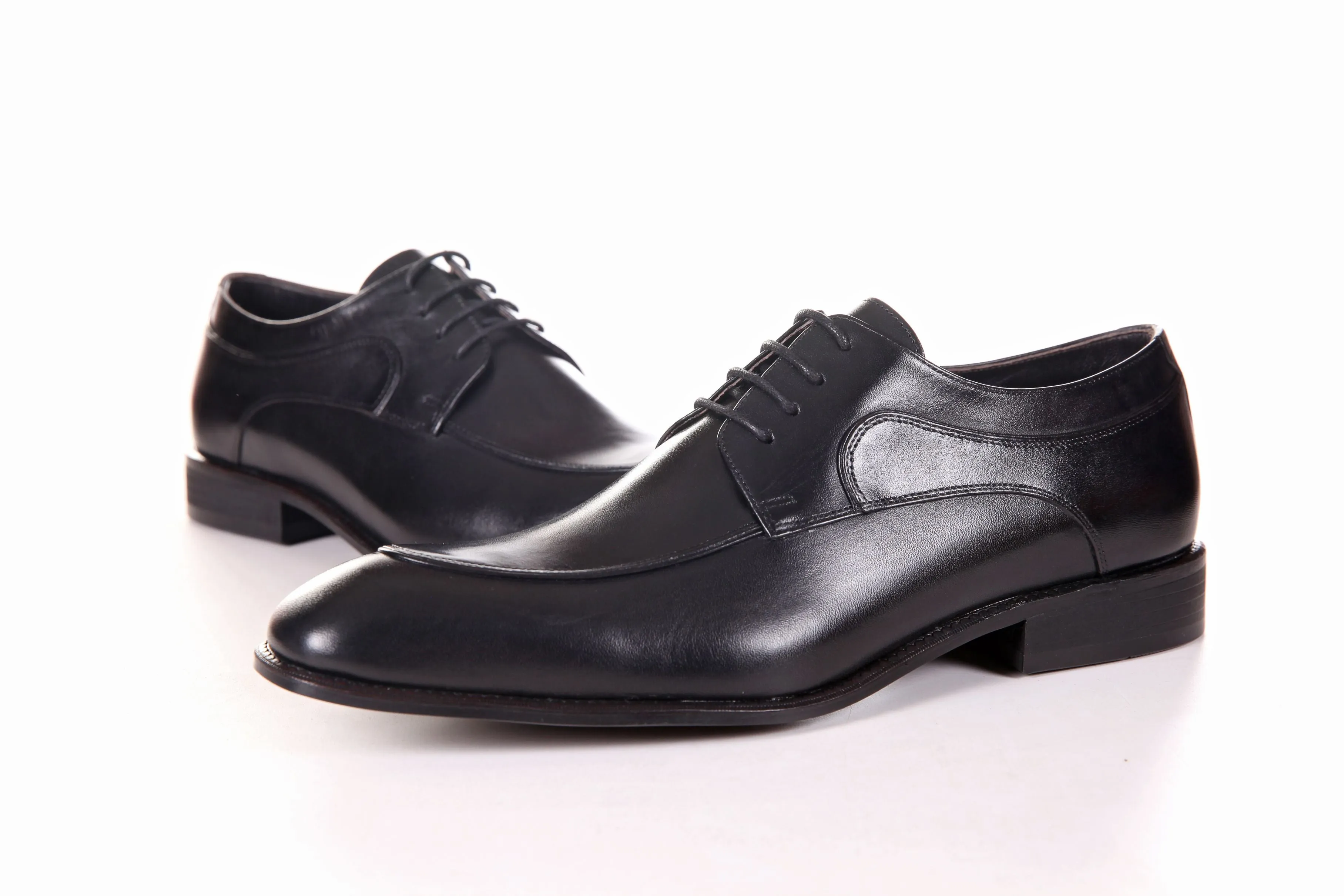 MEN'S GENUINE LEATHER DERBY FORMAL BLACK DRESS SHOES BY ENAAF #YS06BLK