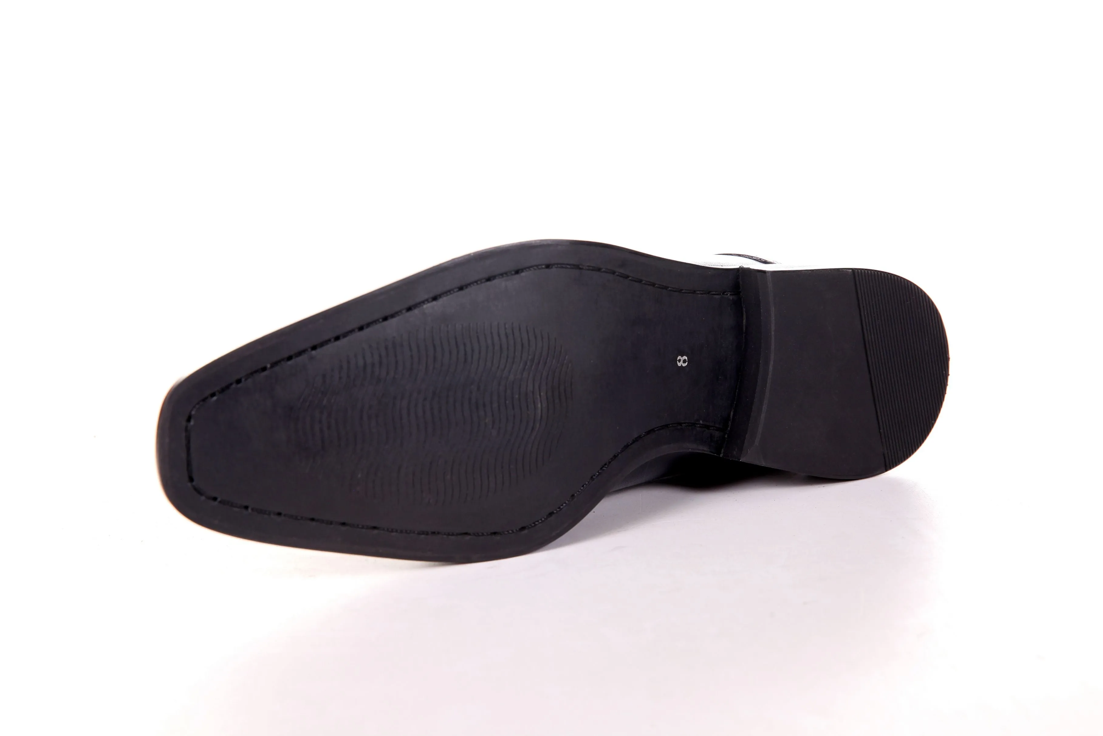 MEN'S GENUINE LEATHER DERBY FORMAL BLACK DRESS SHOES BY ENAAF #YS06BLK