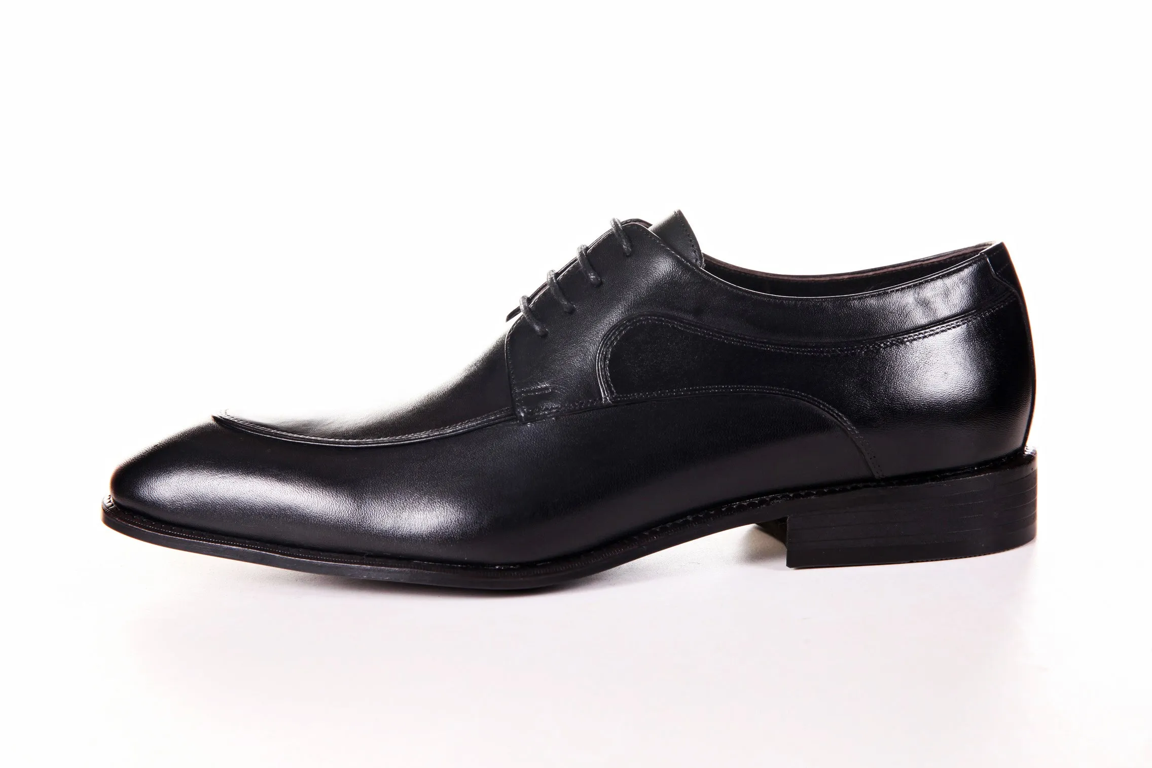 MEN'S GENUINE LEATHER DERBY FORMAL BLACK DRESS SHOES BY ENAAF #YS06BLK
