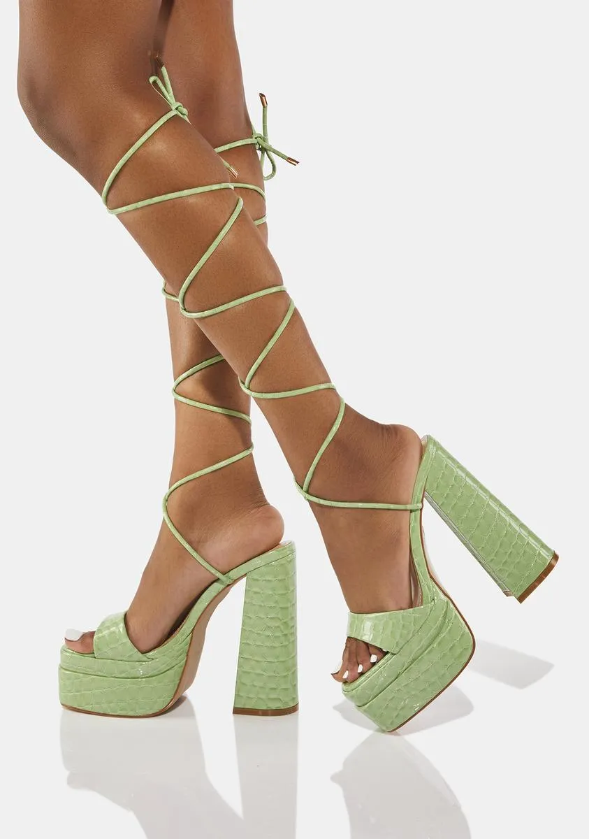 Mint Robin Platform Heels