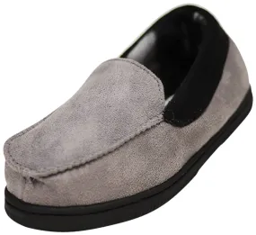 Norty Boys 11-3 Grey Black Moccasin Slipper 17504