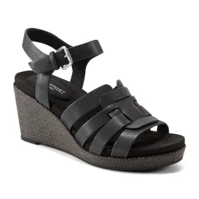 Rockport Women  BESSA WEDGE BLACK/TRIVERIO LEATHER GR