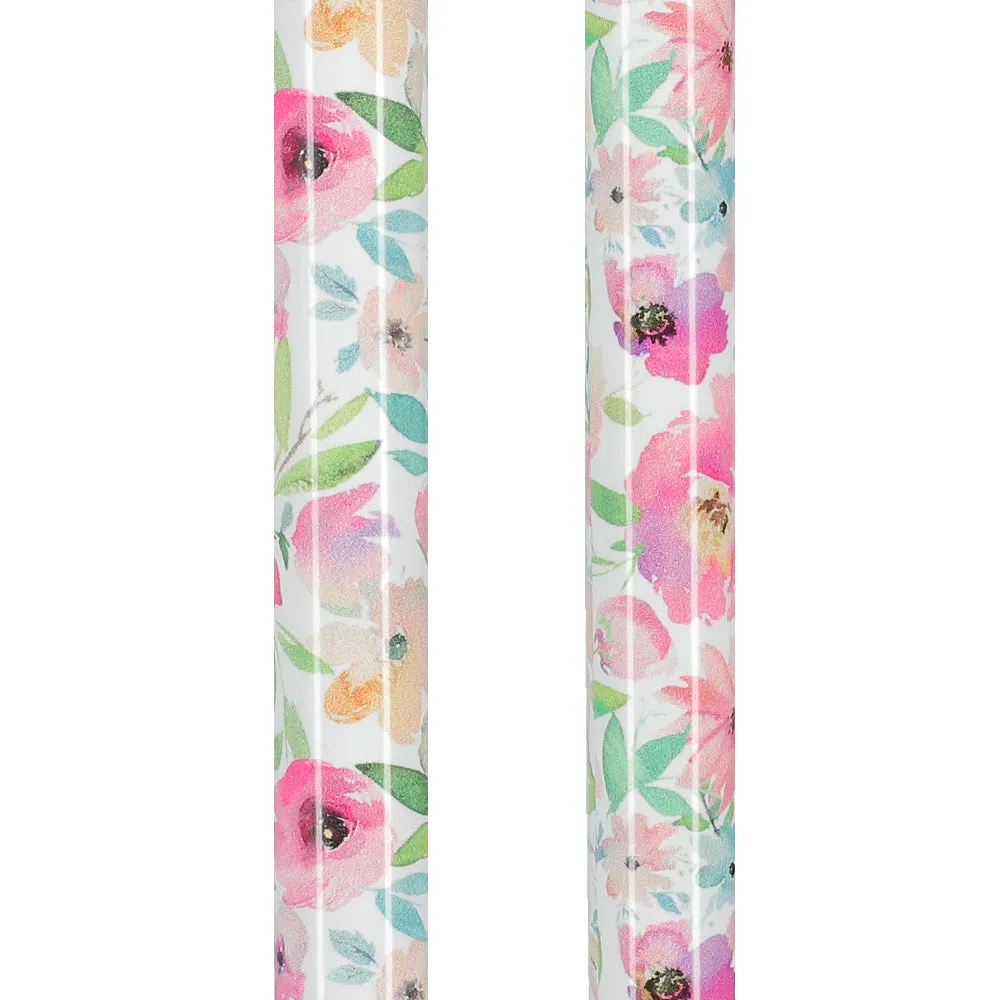 Scratch and Dent Watercolor Flowers: Designer Adjustable Cane w/ Patterned Handle V3051