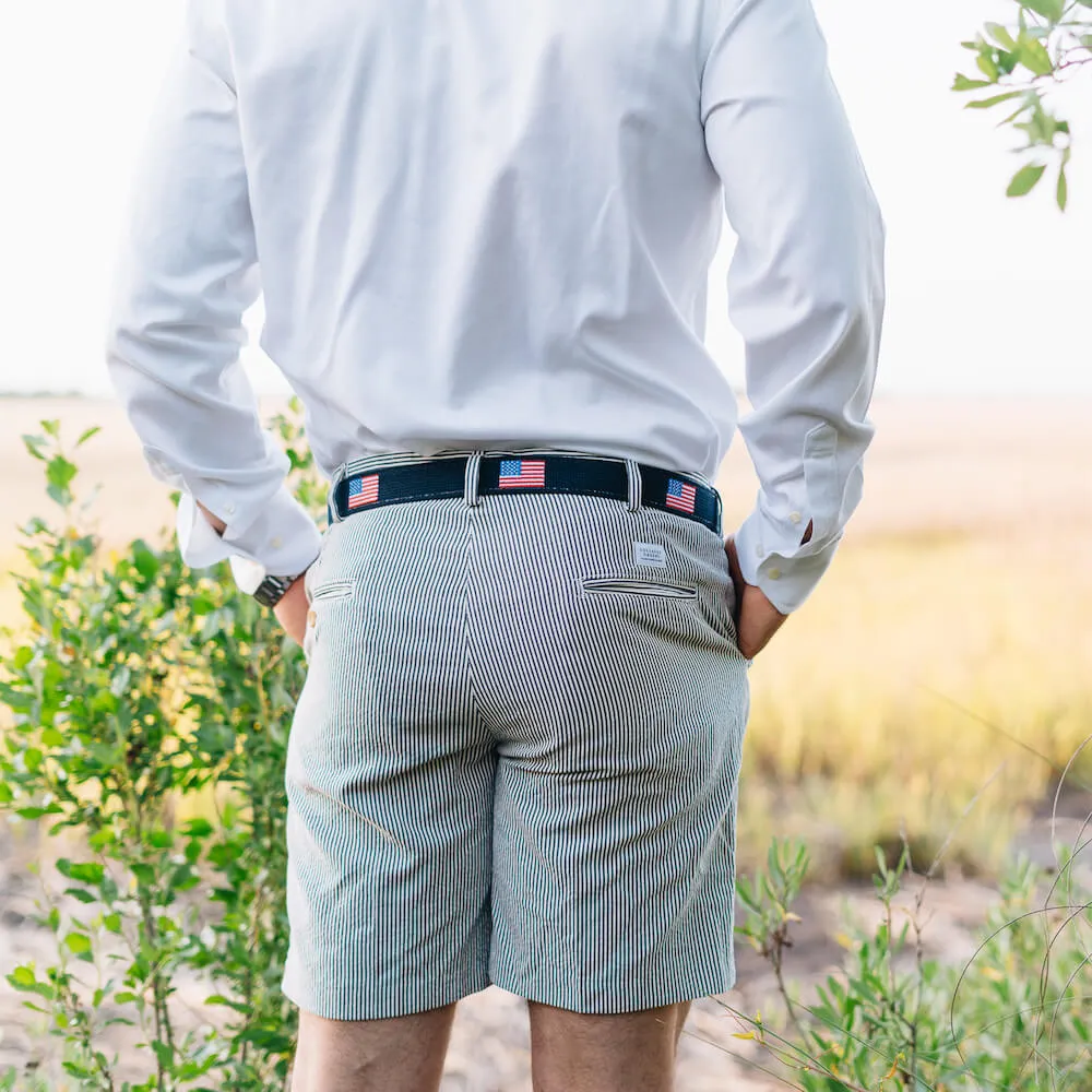 Shem Creek: Seersucker Shorts - Navy