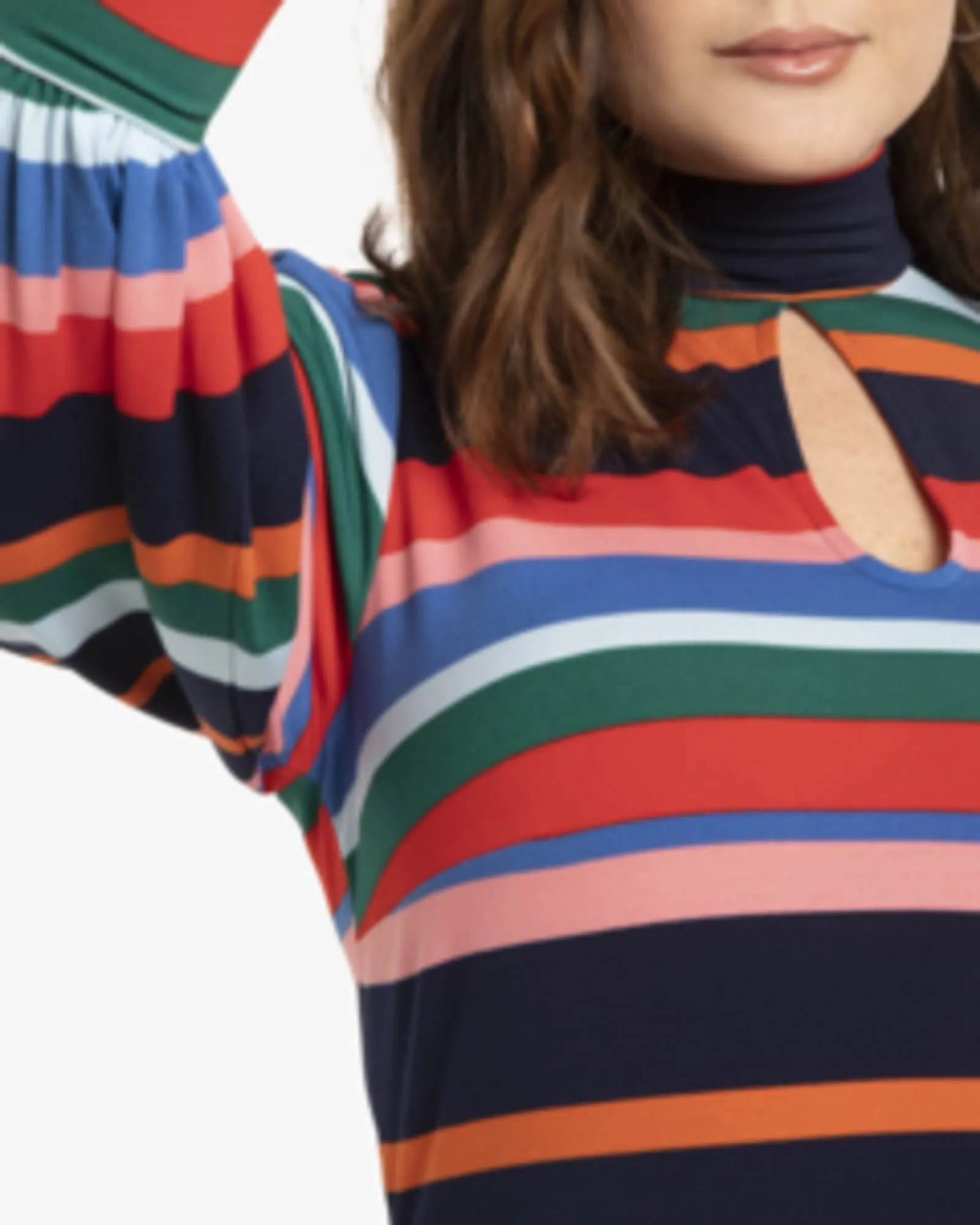 Sidney Puff Sleeve Dress | Rainbow Stripe