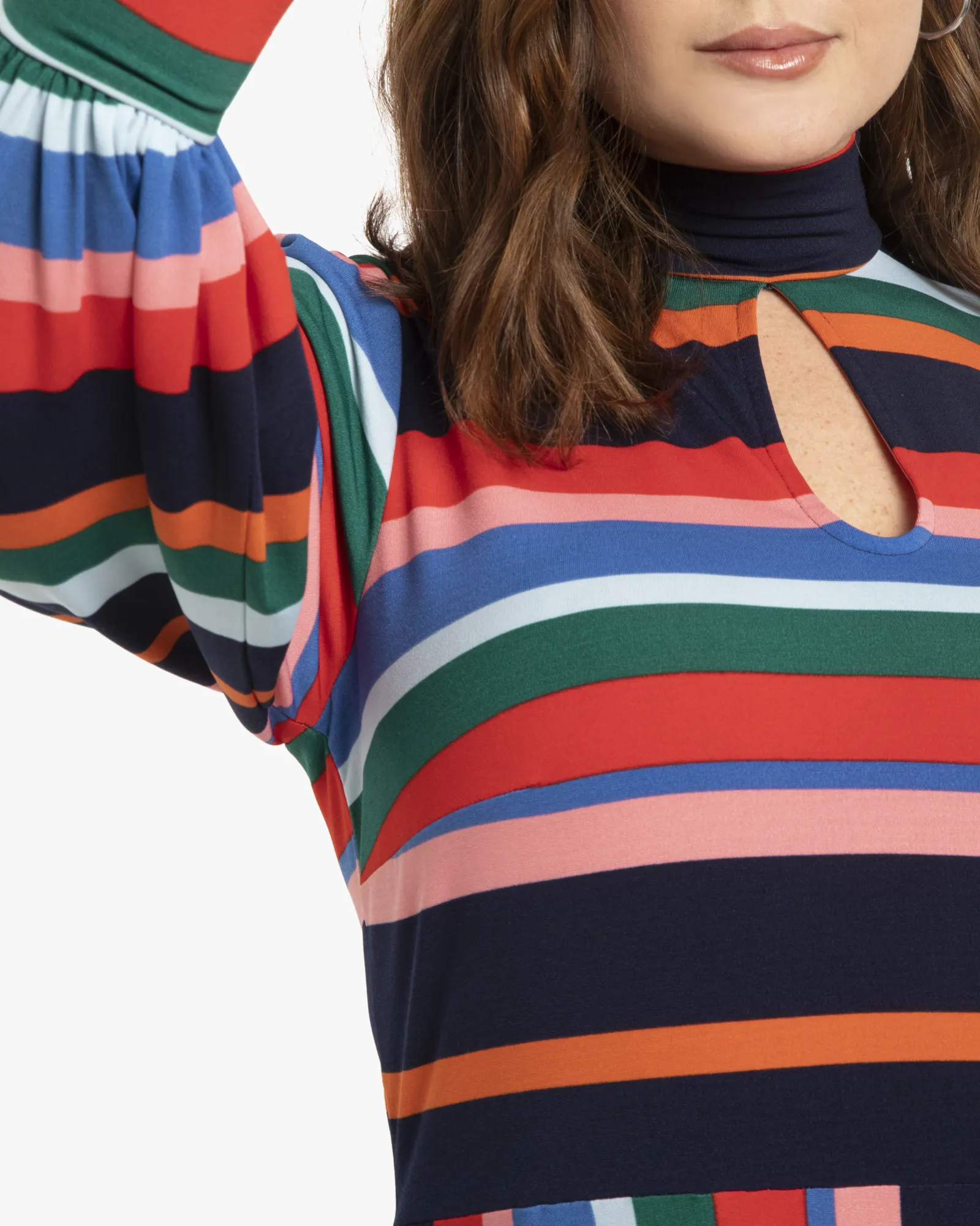 Sidney Puff Sleeve Dress | Rainbow Stripe