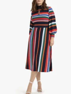 Sidney Puff Sleeve Dress | Rainbow Stripe