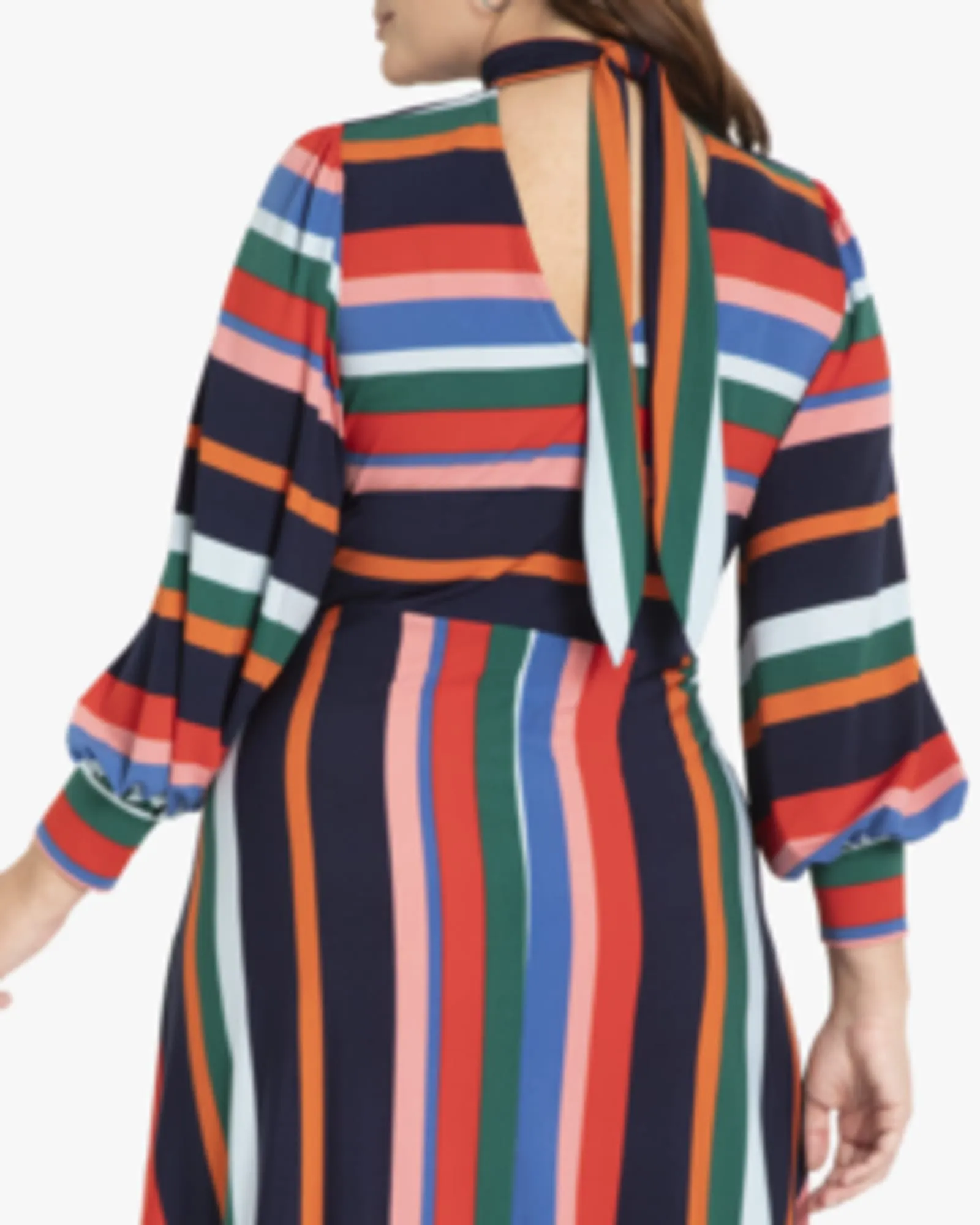 Sidney Puff Sleeve Dress | Rainbow Stripe