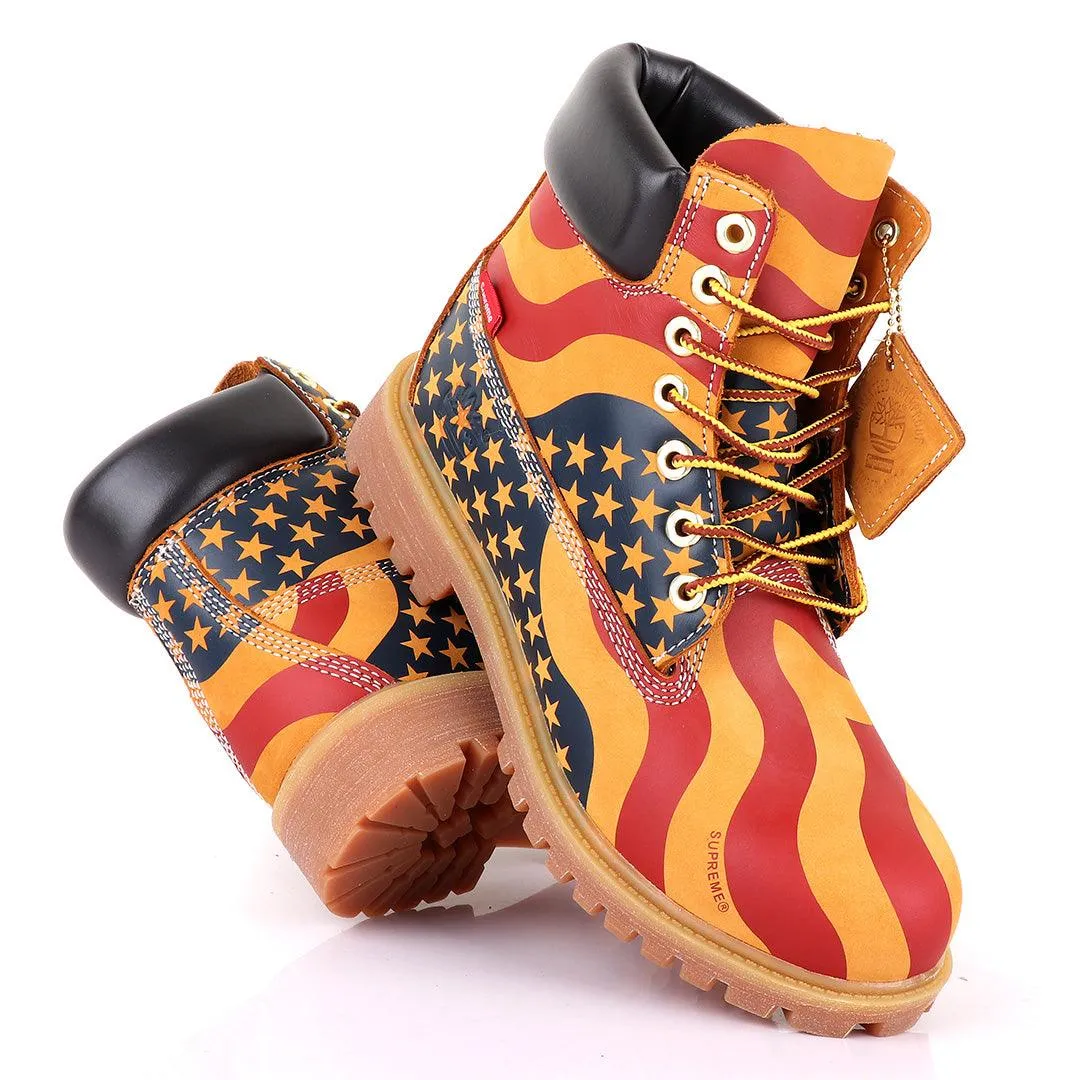 Supreme Timberland Limited Edition Usa Brown Hightop boots