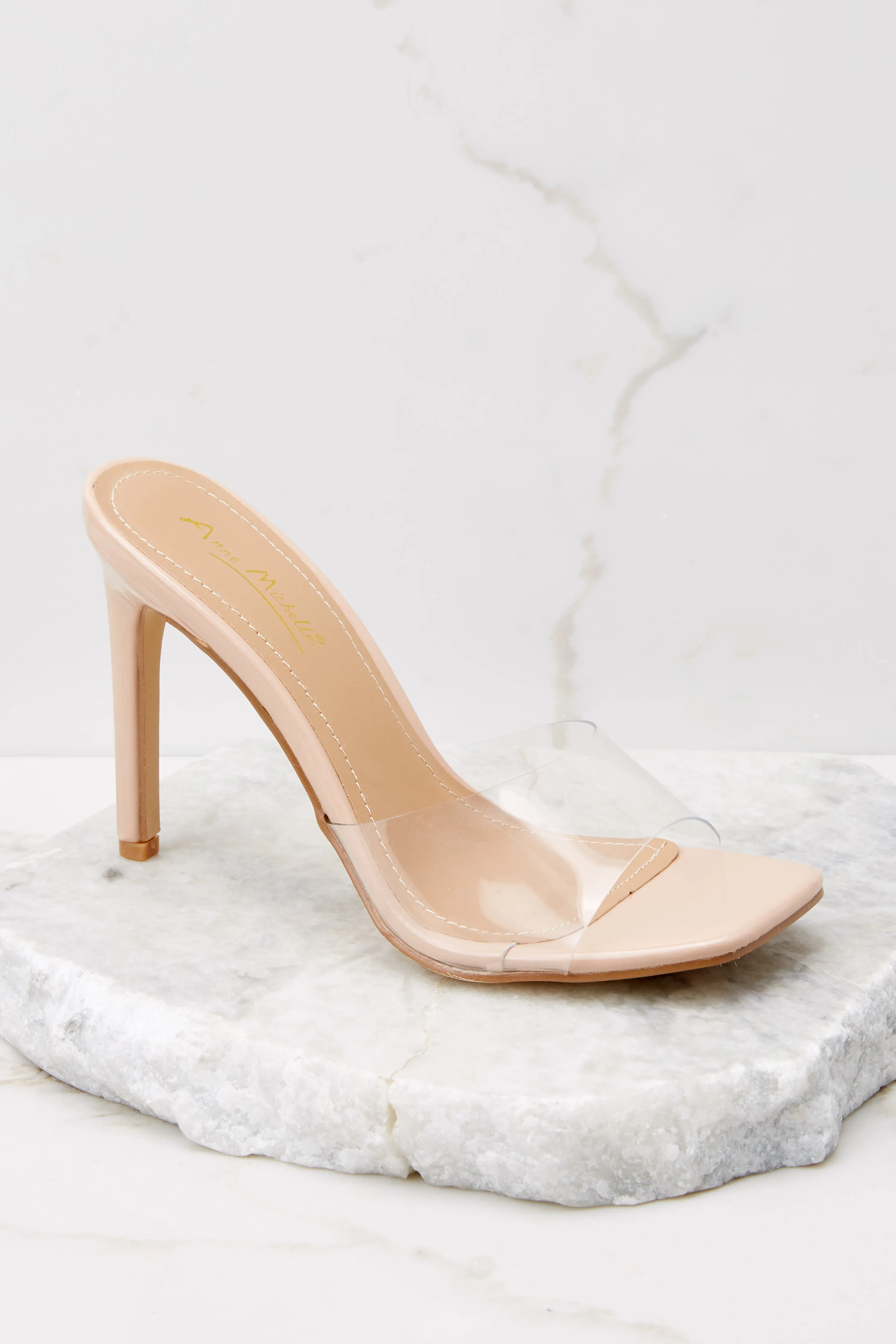 Tread Lightly Nude And Clear Heels