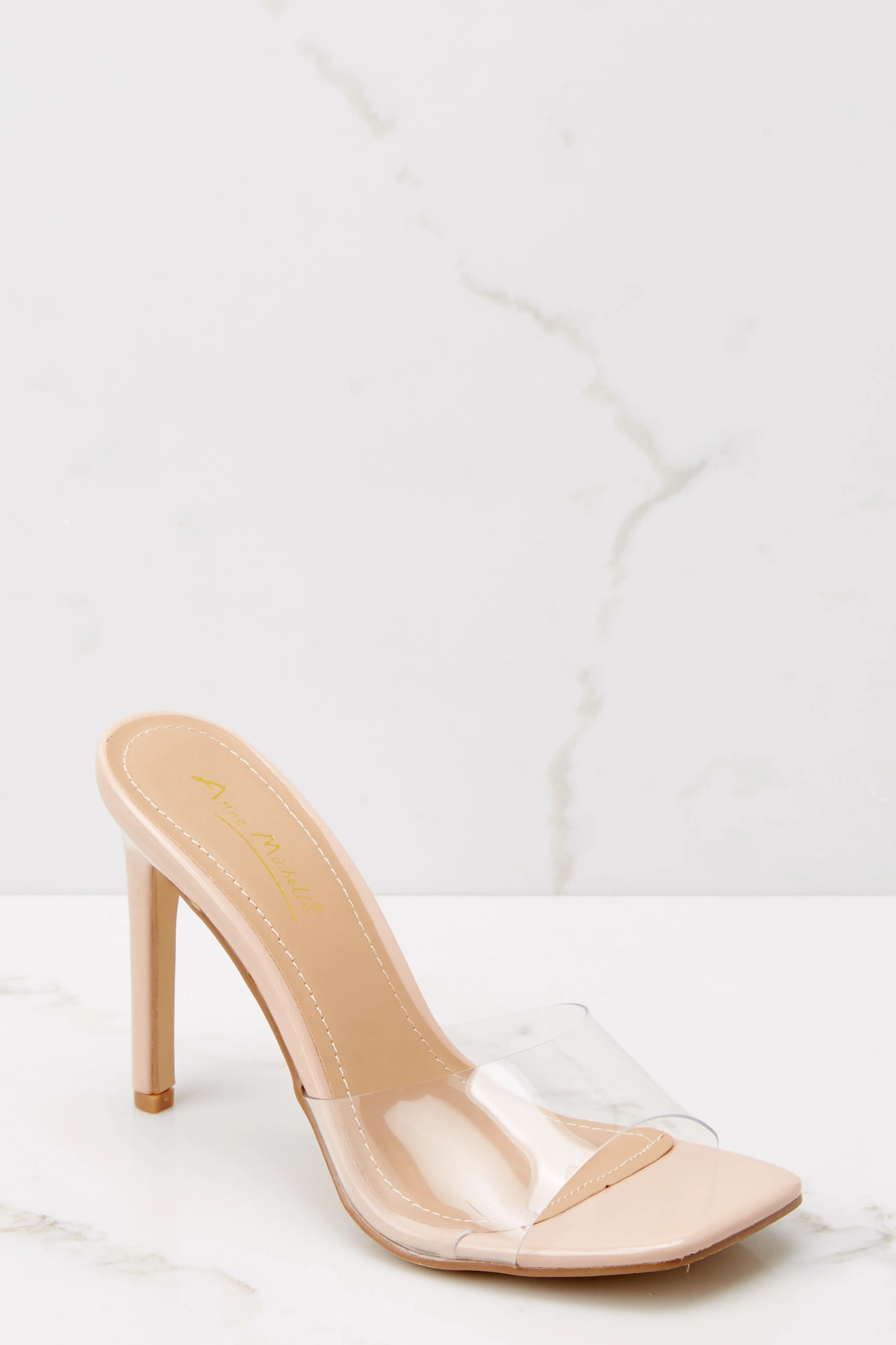 Tread Lightly Nude And Clear Heels