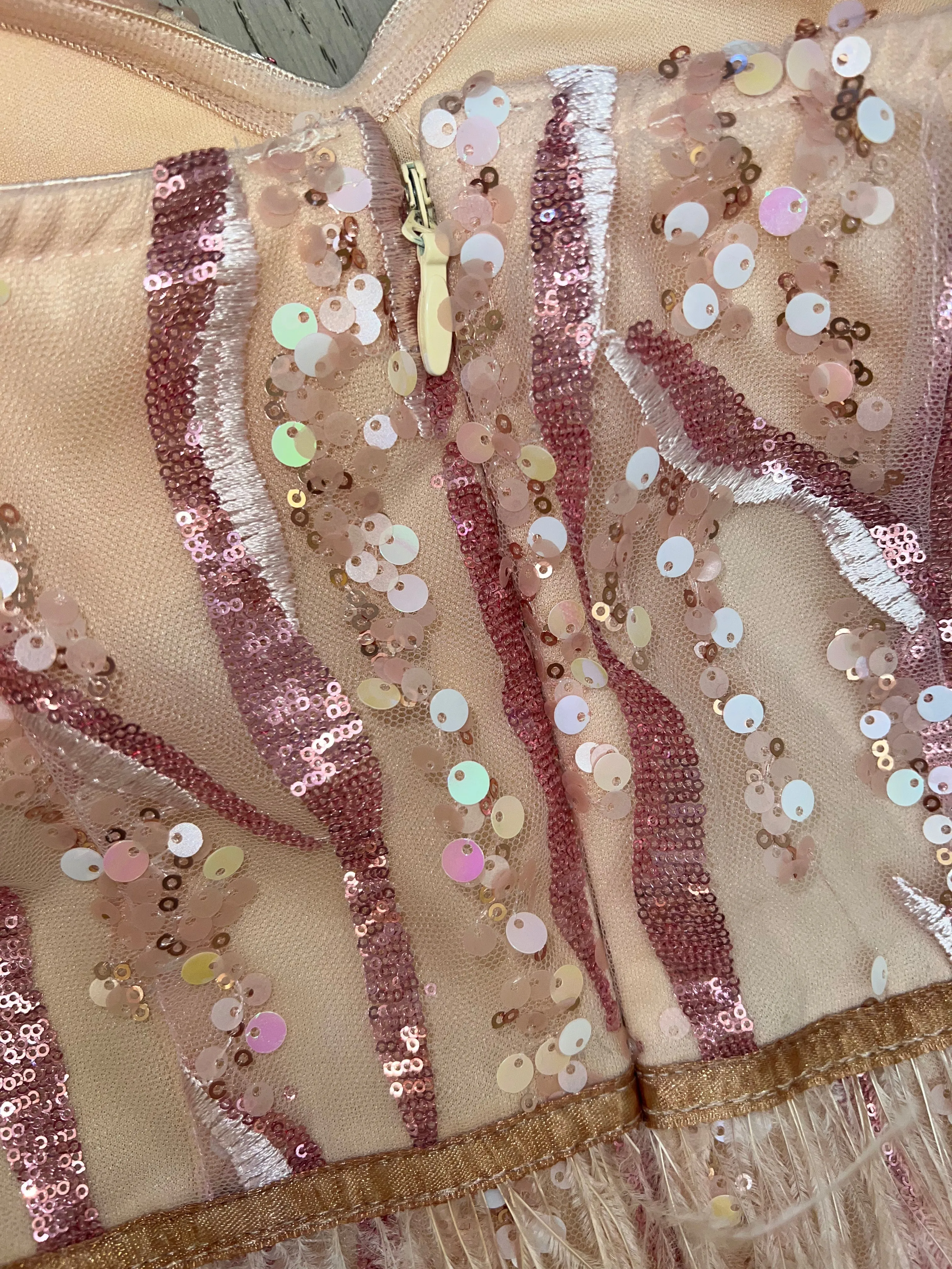 Violet Sequin Feather Dress