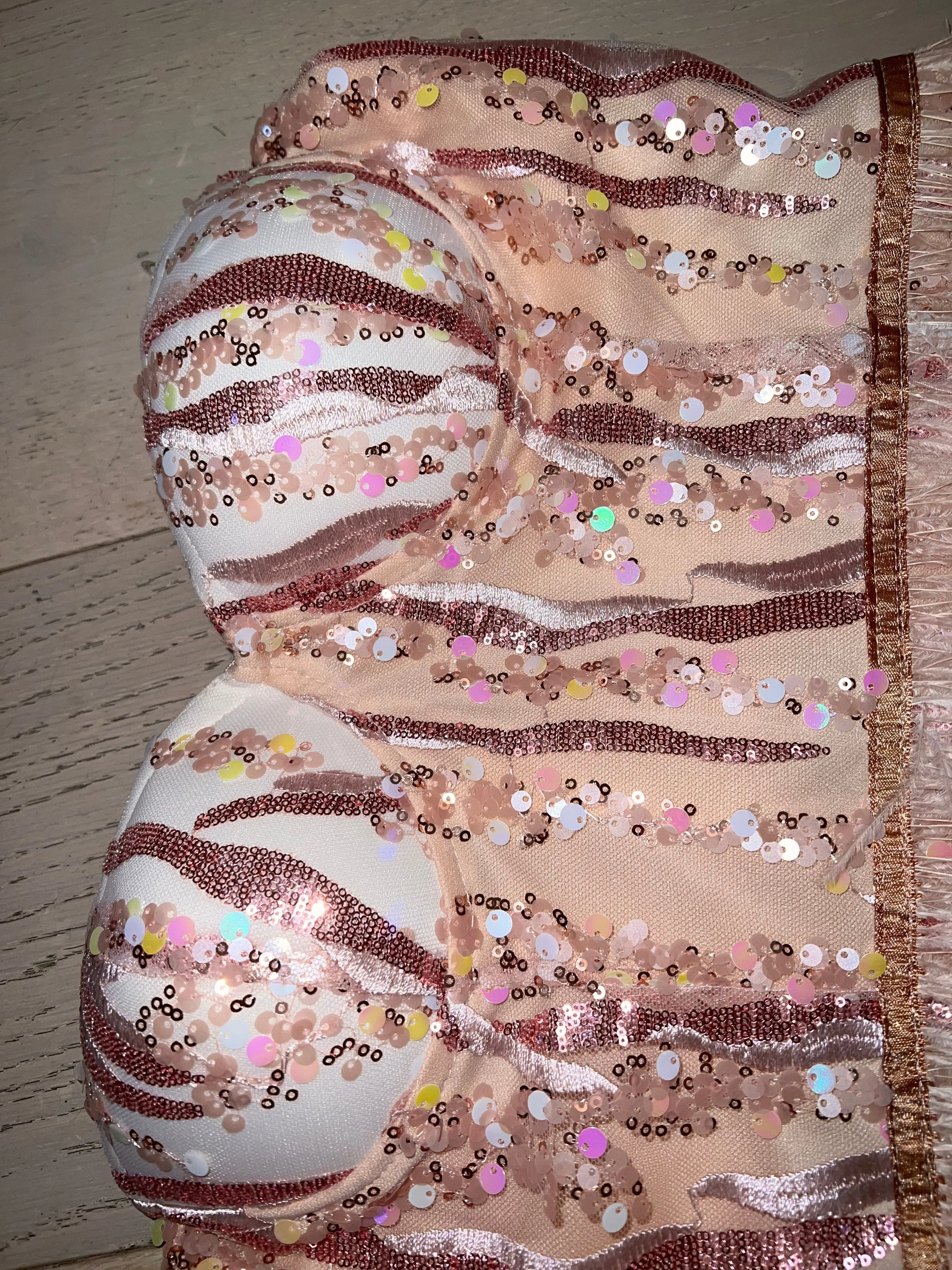 Violet Sequin Feather Dress