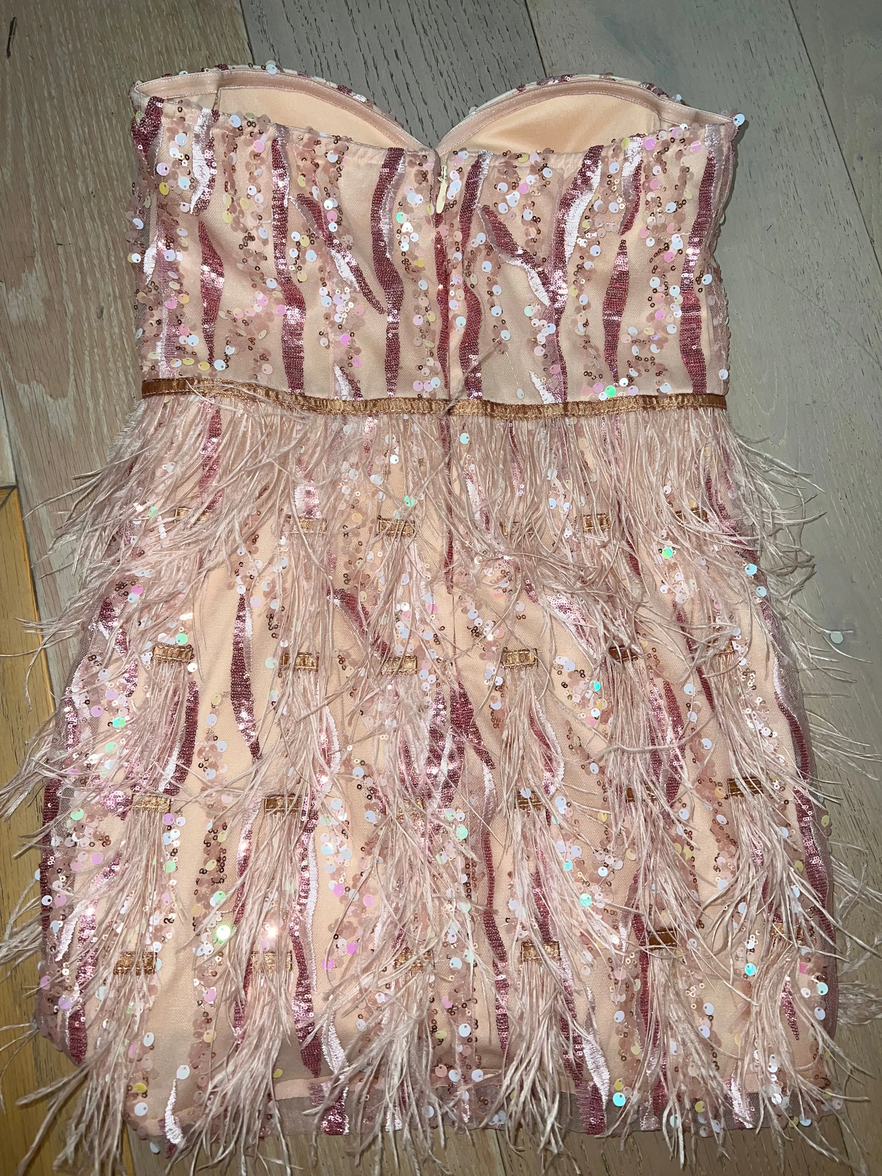 Violet Sequin Feather Dress